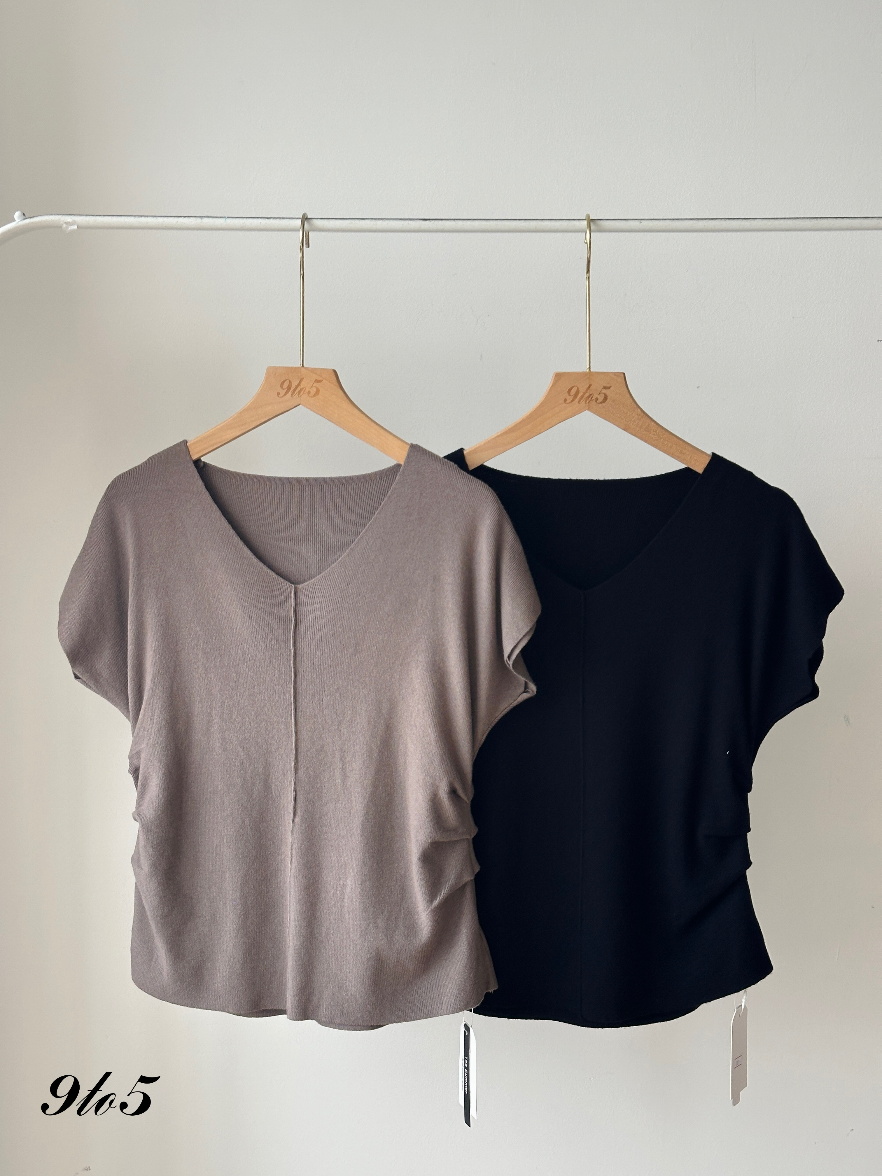 T3949 V-Neck Knit Top- 6 Colors