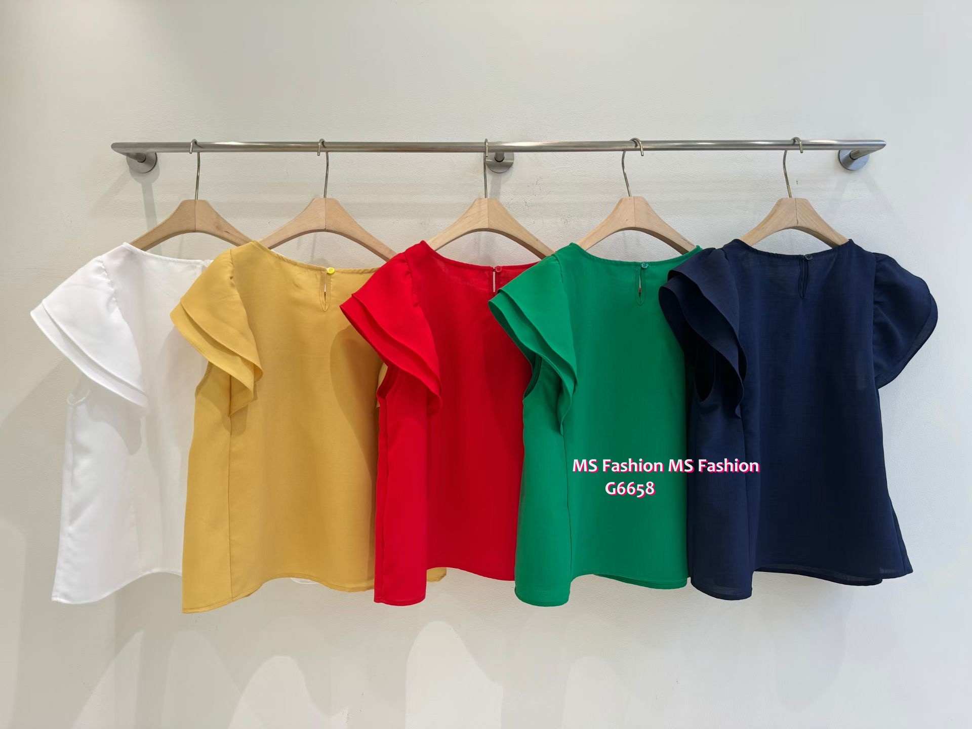 G6658 靚色ruffle top