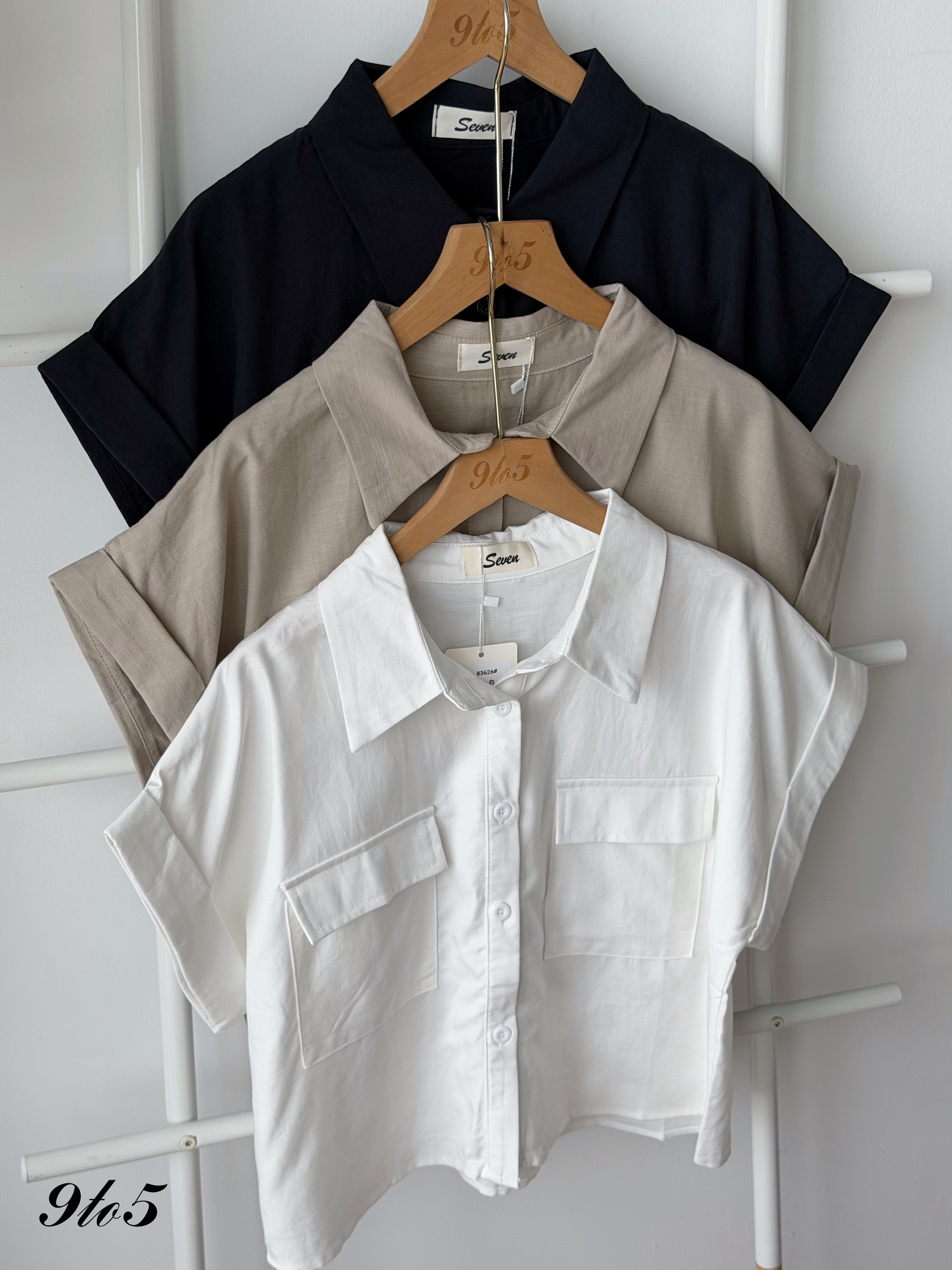 T4536 Cape Sleeve Linen Shirt - 3 Colors 