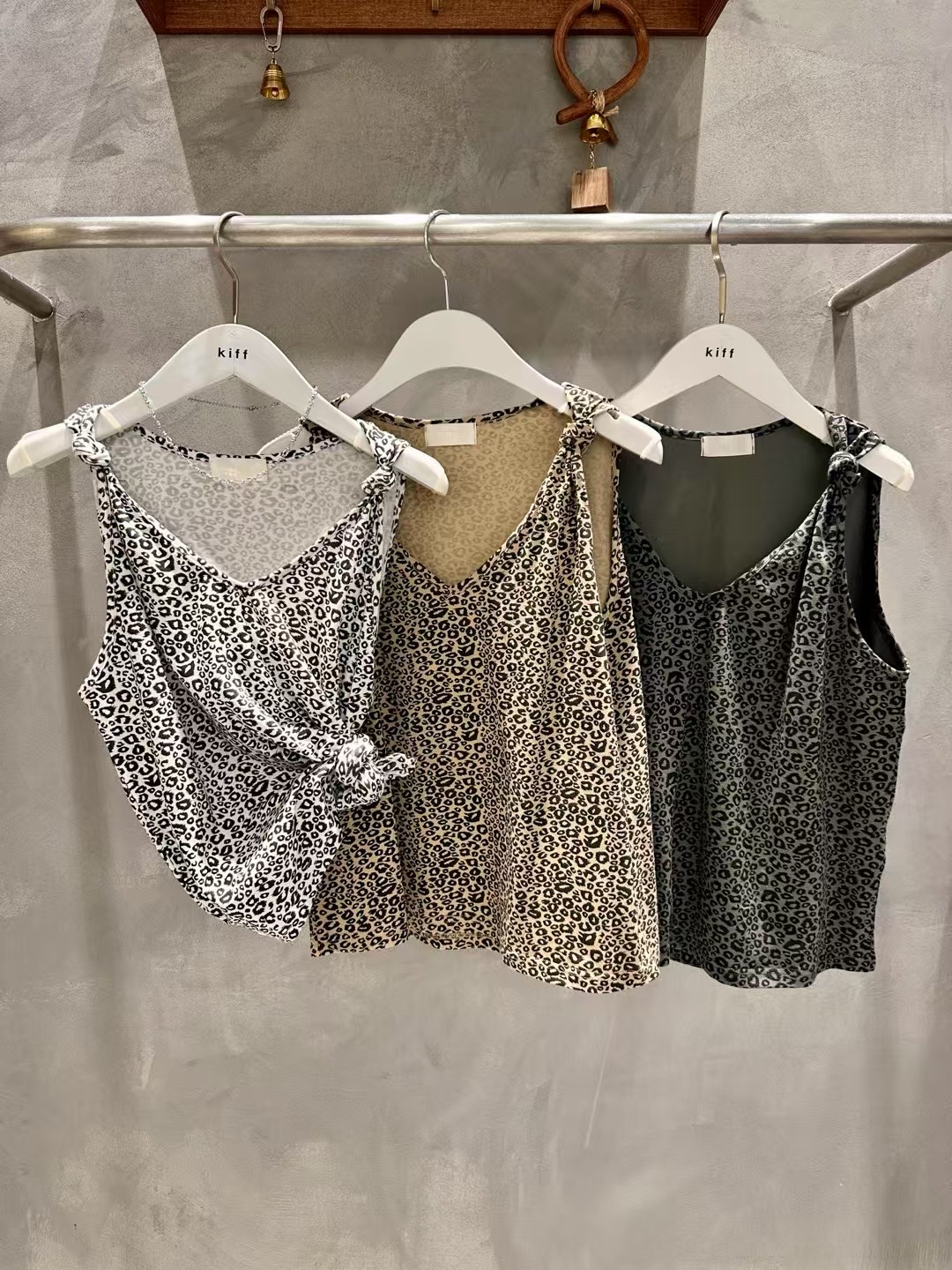 🇰🇷K5585 cotton小豹紋打結背心