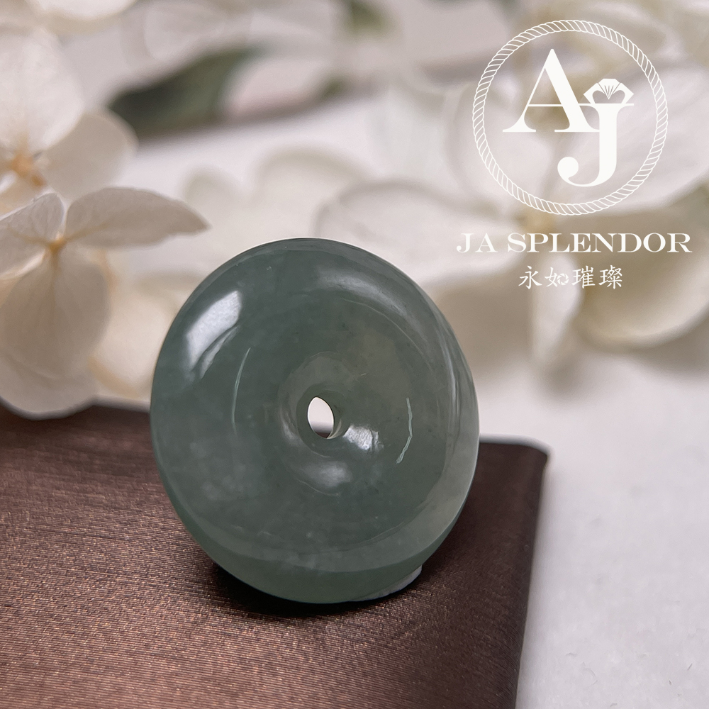 JN-180 天然翡翠A玉 高冰滿綠平安扣