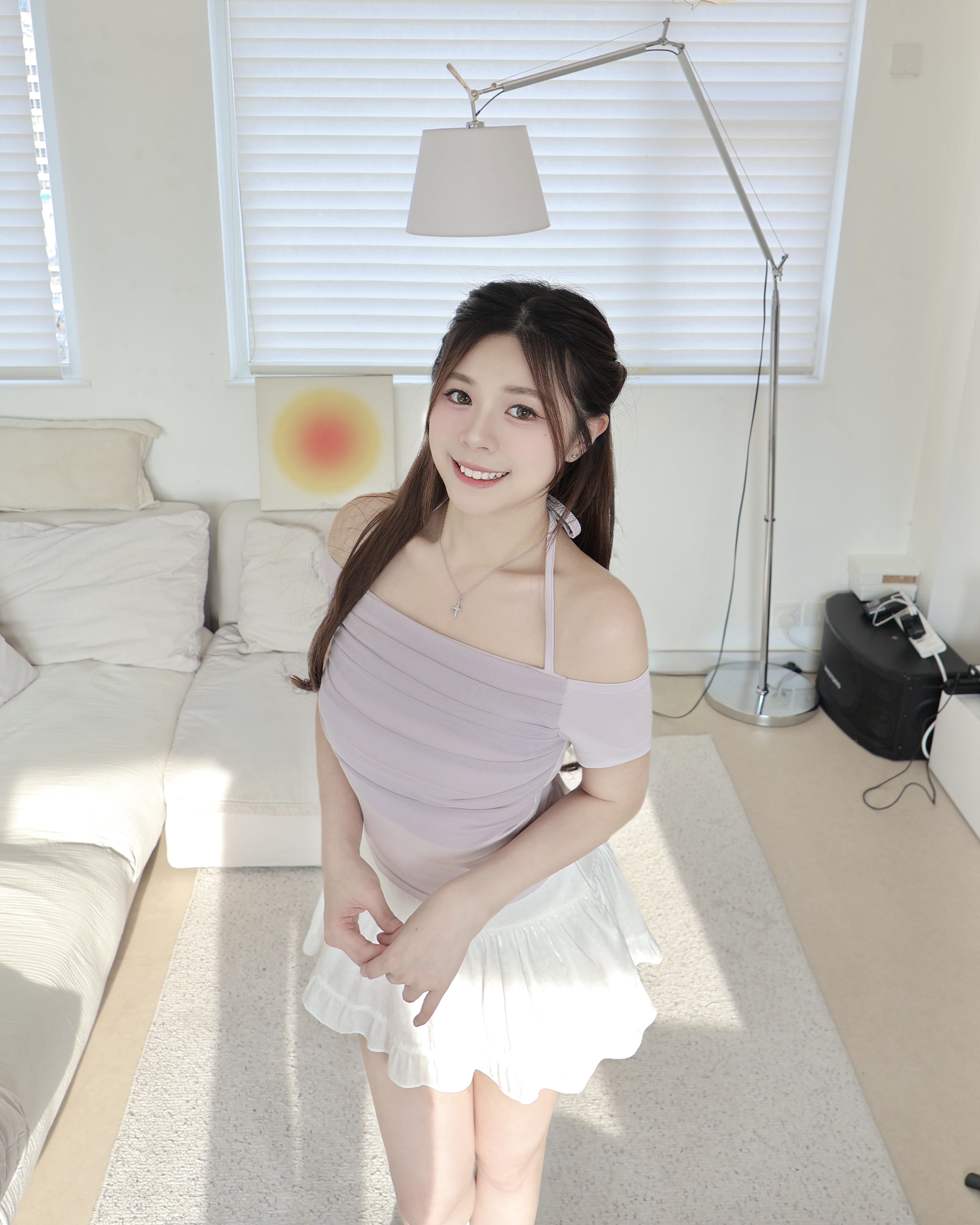【 必入！查詢量超高🪡🩵 | 層層夢幻透紗～♡仙氣度飆升！美色親膚掛頸上衣🫧💜 】 My Dream Sheer Layer Top(三色入)