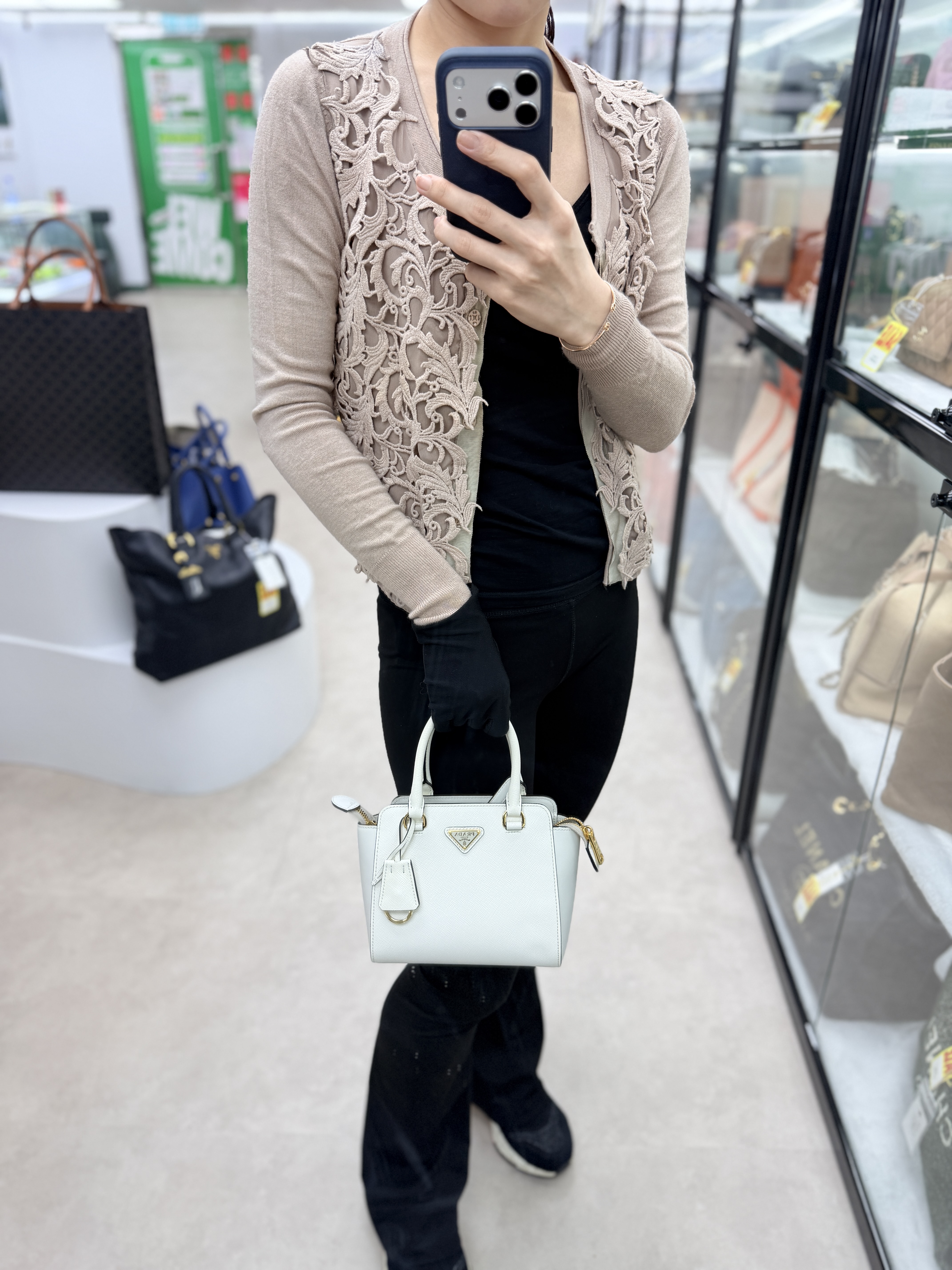 Prada 🤍PRE OWNED 白色 新款saffiano mini🤍