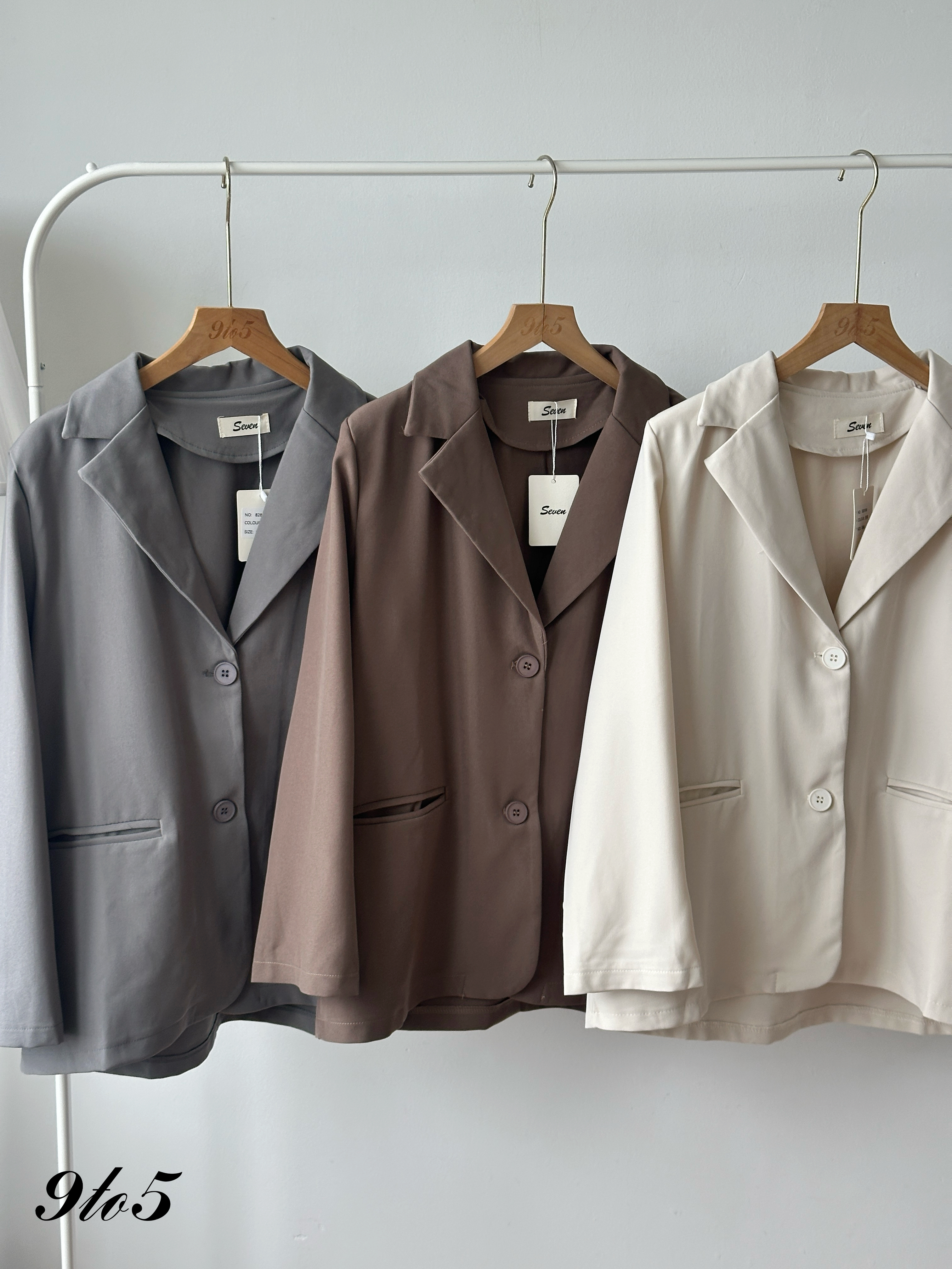 T4349 Long Sleeve Oversized Blazer - 3 Colors 