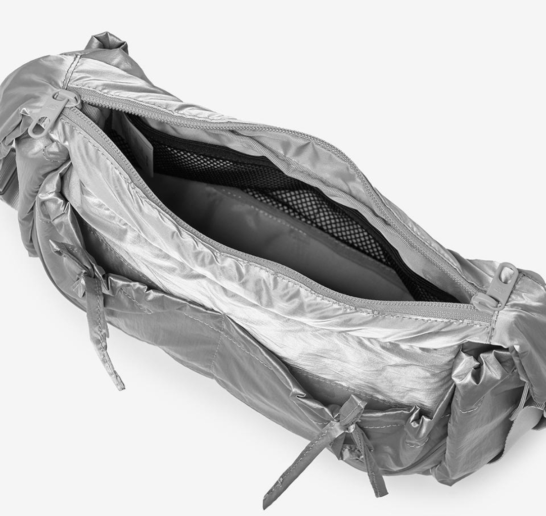 New Balance Glossy Ribbon Hobo Bag Silver