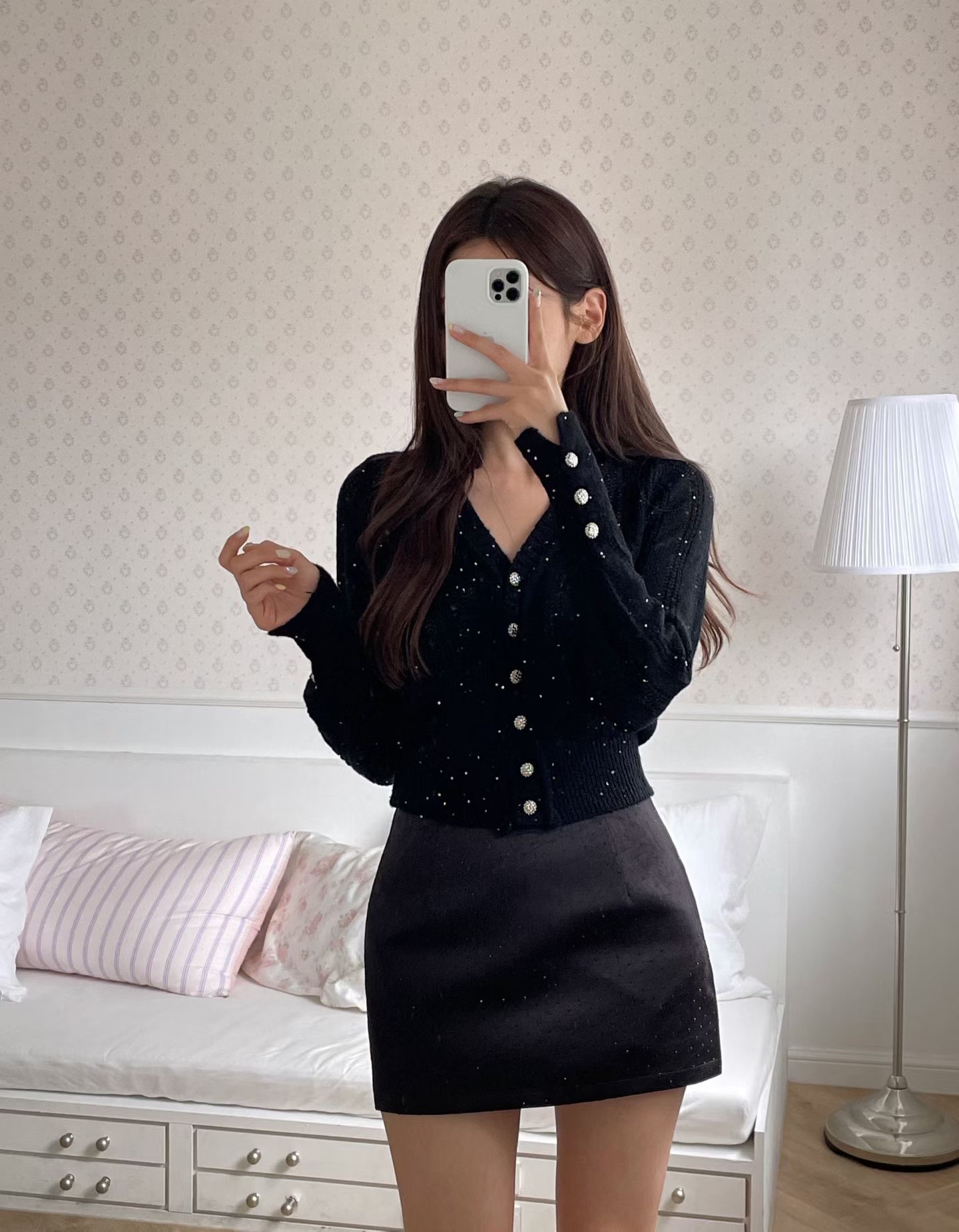French Chic Embellished Skirt
