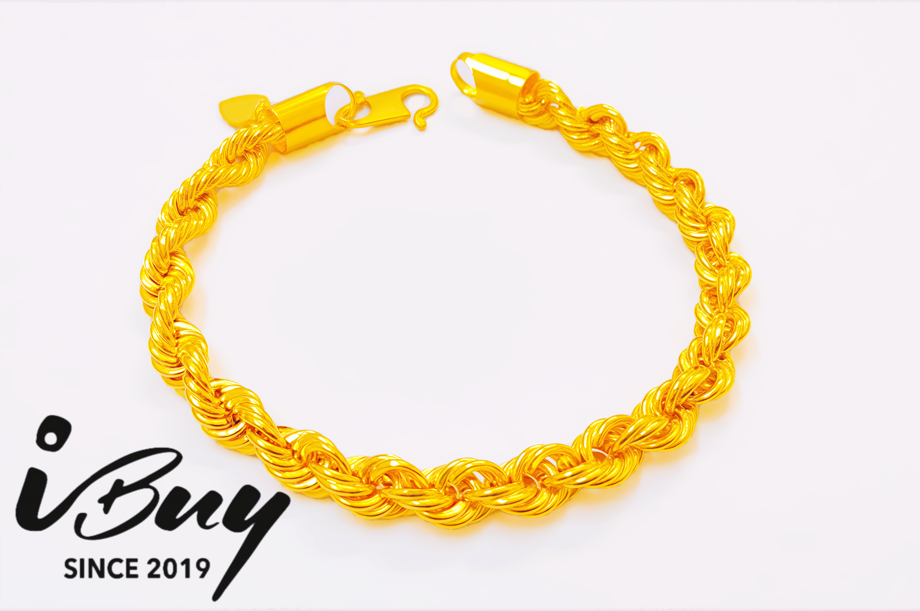 916 GOLD HOLLOW ROPE BRACELET (035)  916 金 空心麻绳手链