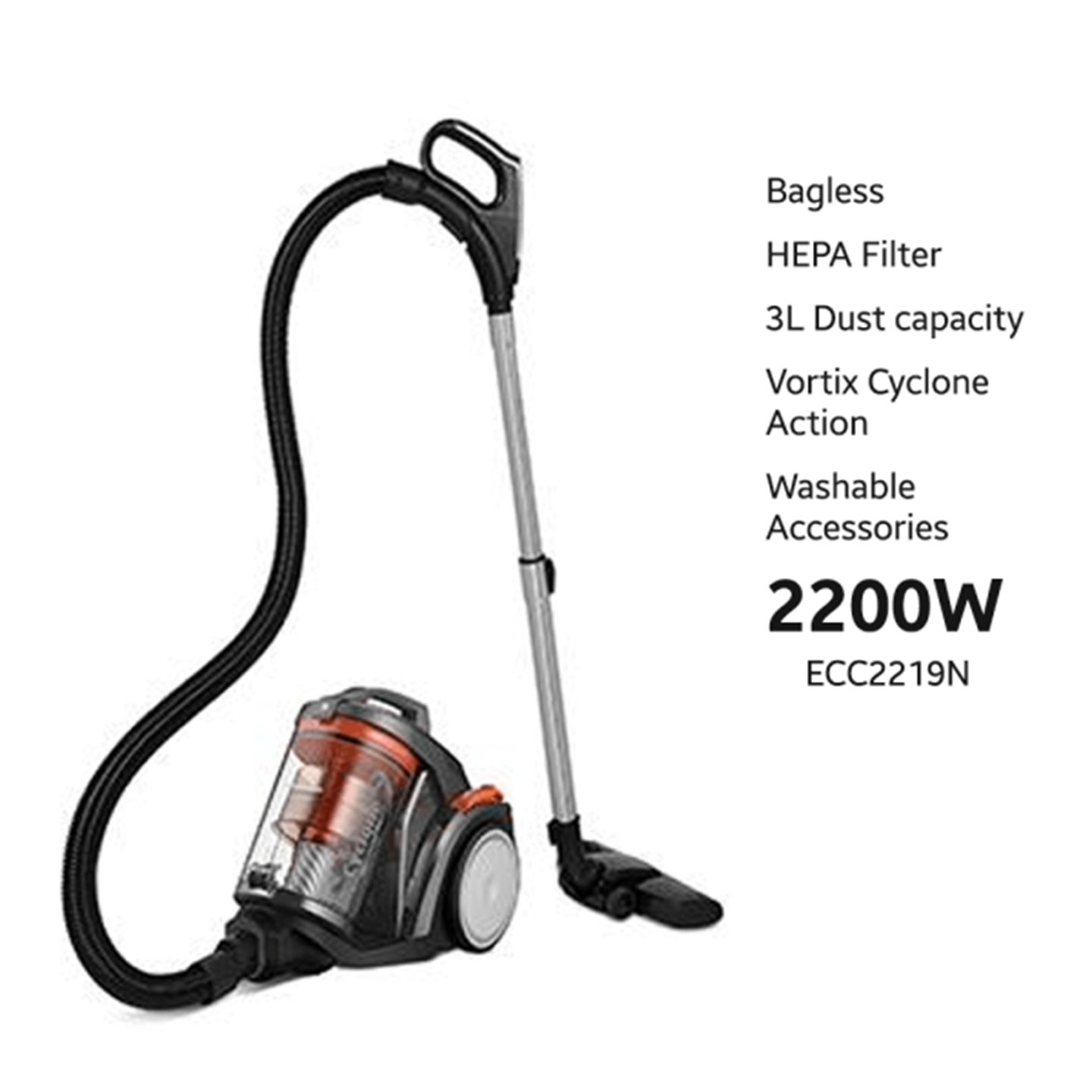 Sharp 2200W Bagless Vacuum Cleaner (ECC2219N)