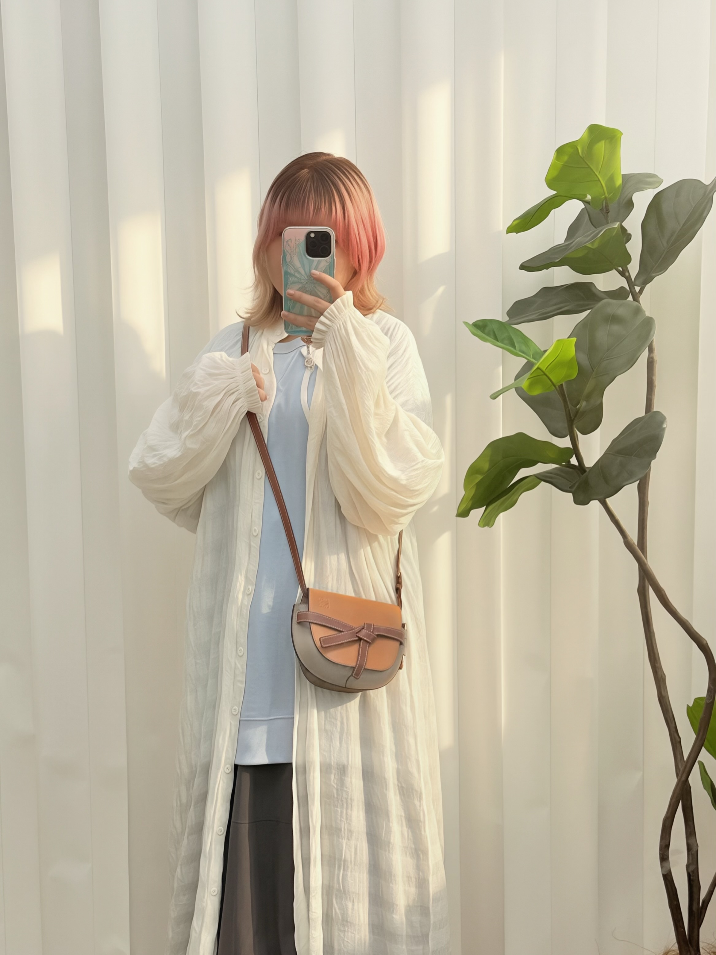 Loewe👜 PRE OWNED 🛍️啡色拼色 mini gate🤎