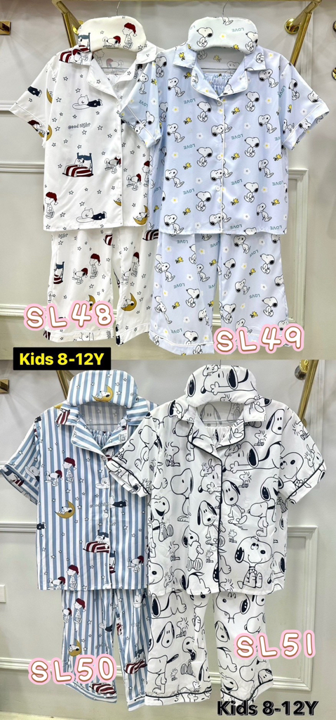 泰國直送真絲睡衣 兒童版 尺寸： 3-6 years 8-12years