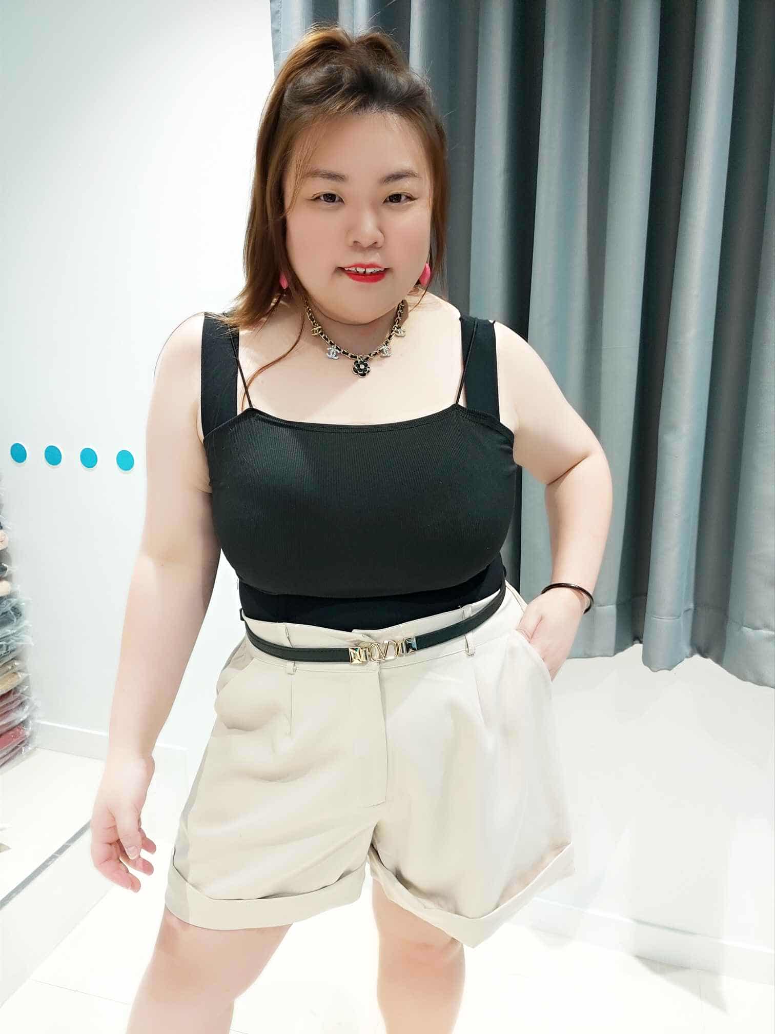 DOC05 褶裤脚简约设计款短裤（不包括腰带）