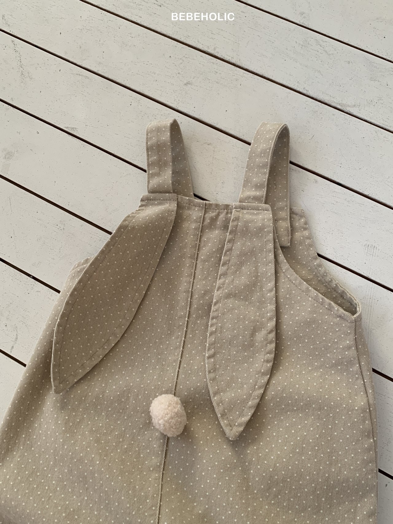 🌸預訂 韓國直送🌸🇰🇷BEBEHOLIC兩色兔耳造型波點吊帶連身褲