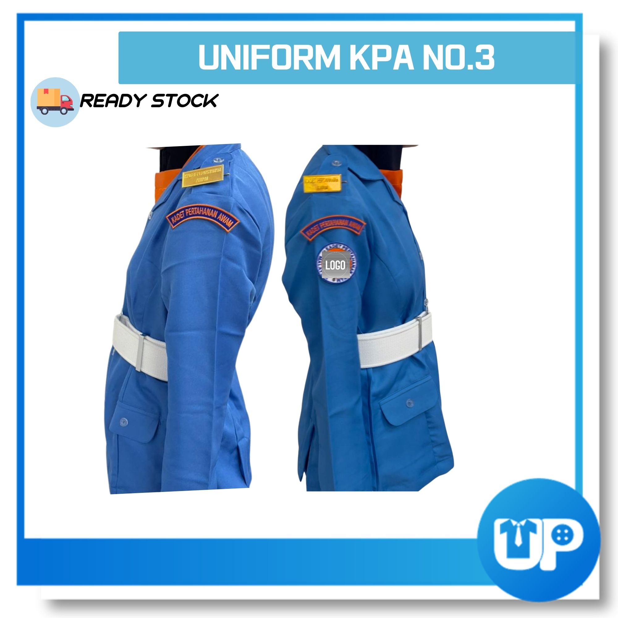 Uniform KPA Kaspa Biru Kemeja Lengan Panjang Long Sleeve Sekolah Kokurikulum K.P.A NO.3 JP05