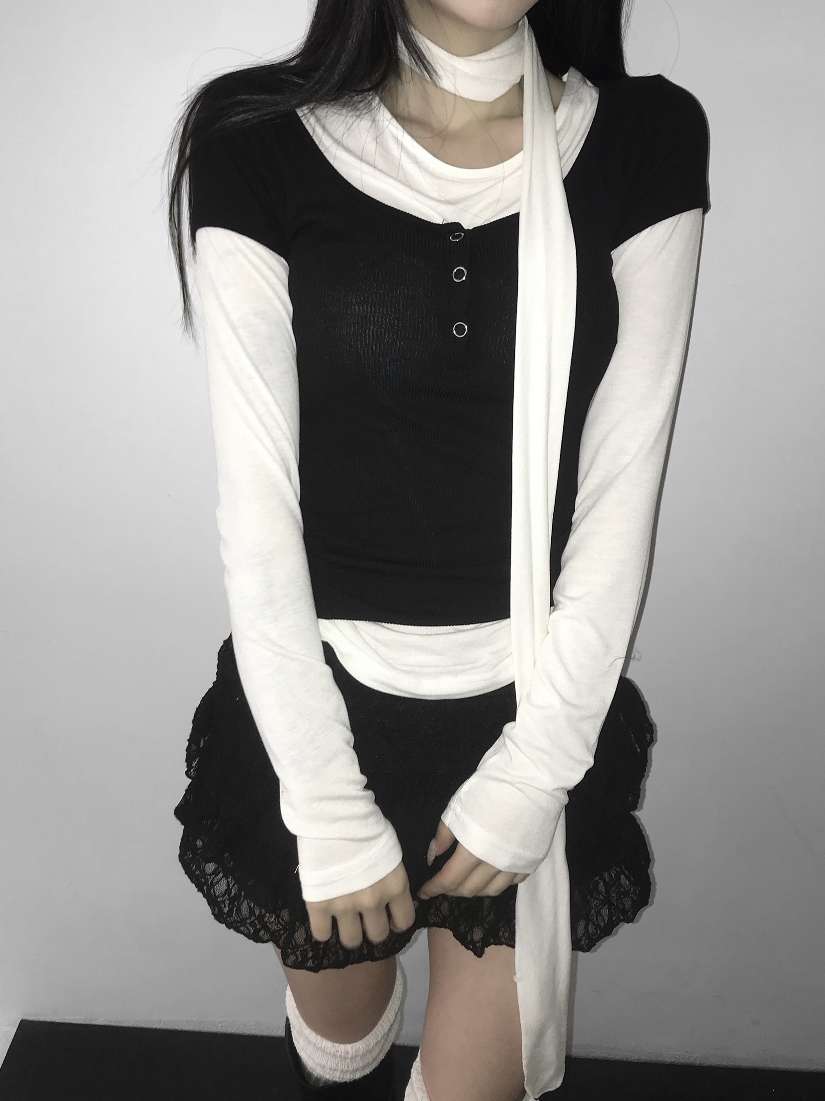 Tiered Ruffled Lace Mini Skirt