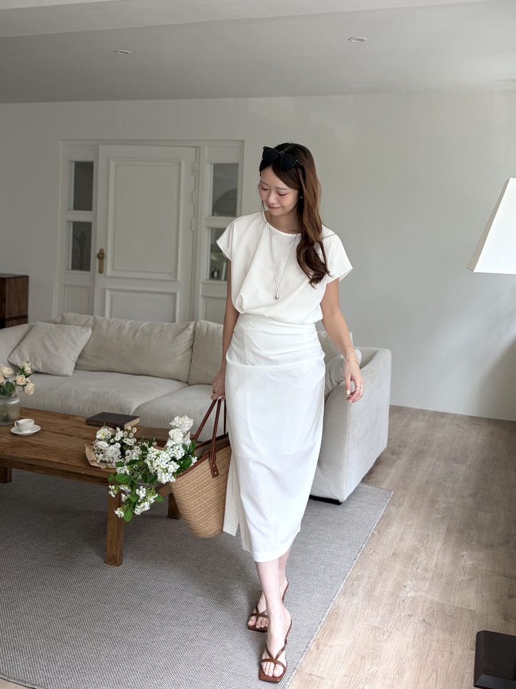 Lyra Ruched Set (White)