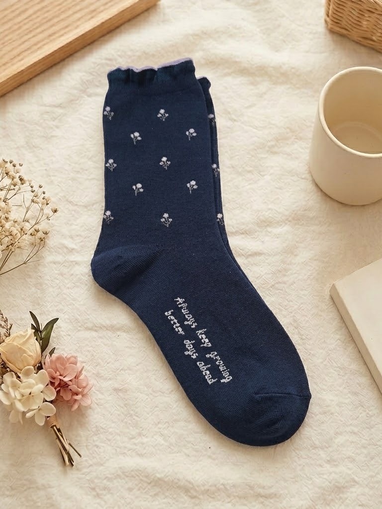 Korean Berry Bloom Women's High Crew Socks 