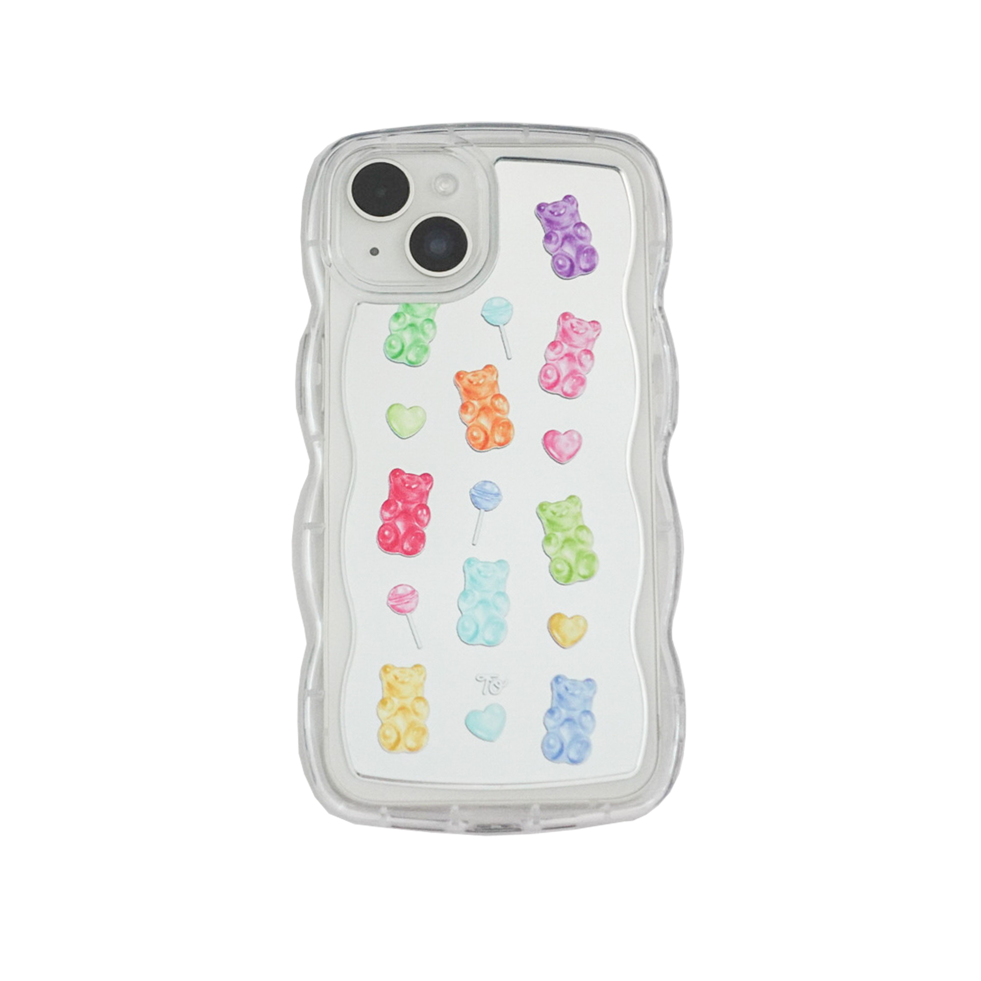 【Bling Bling Gummy Bears】波浪邊框鏡面 iPhone Case