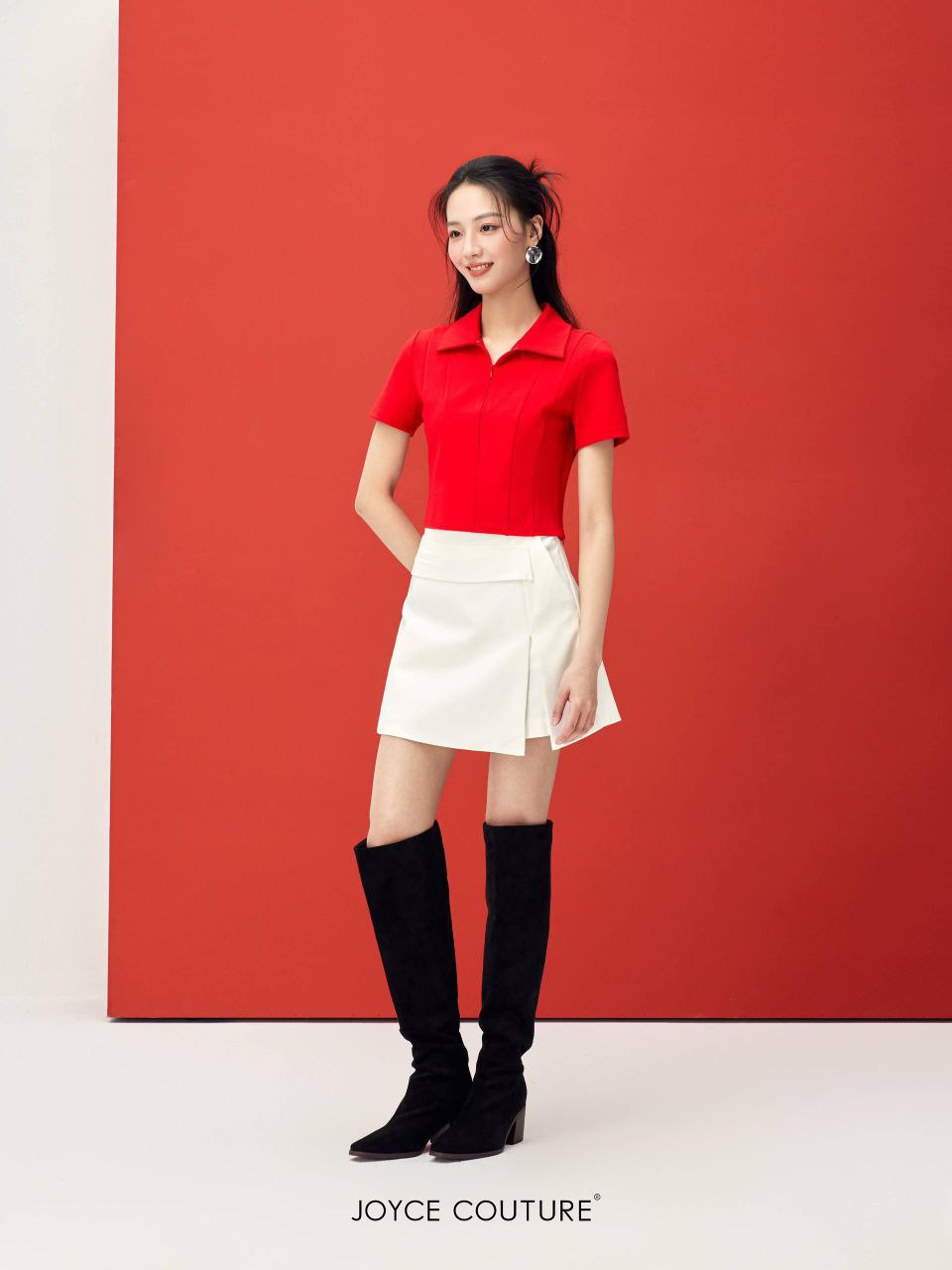 不对称腰带裤裙 P0451