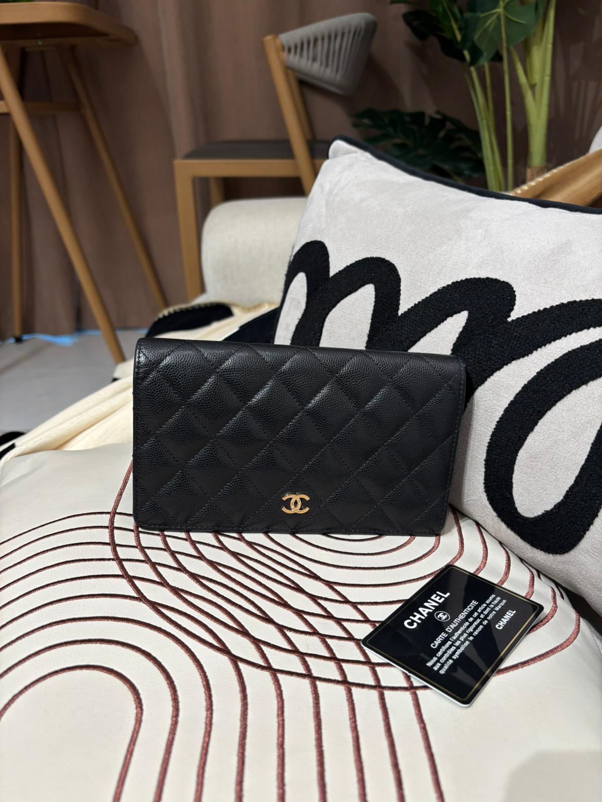 Chanel wallet 黑色荔枝牛皮 100% Authentic,95%new  ✅29Card ✅dust bag✅ box