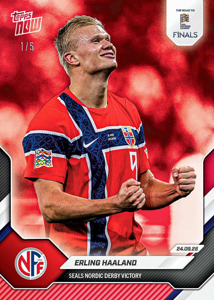 Erling Haaland - 2026-27 UEFA Nations League Topps NOW® #1 北歐打吡奠勝卡【團購】