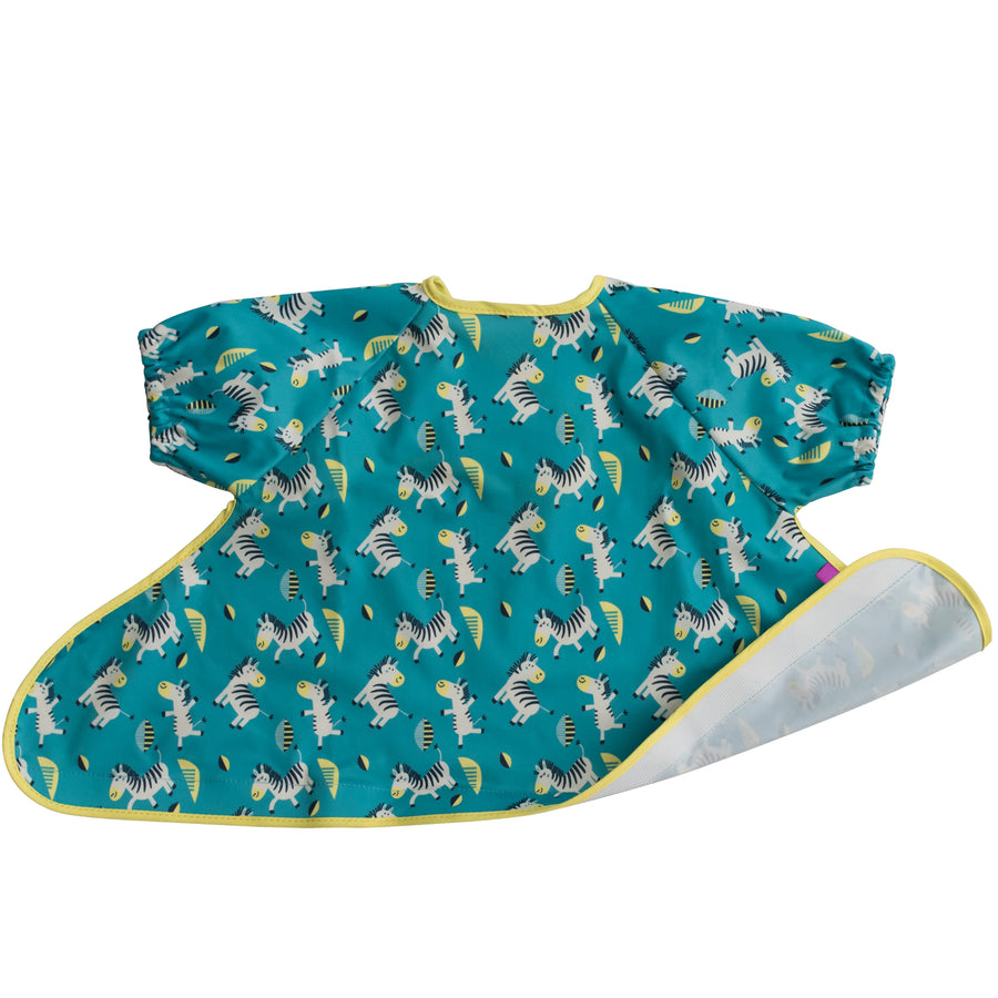 TIDY TOT 魔術貼款防水輕便短袖飯衣 - 斑馬【建議6個月至2歲】