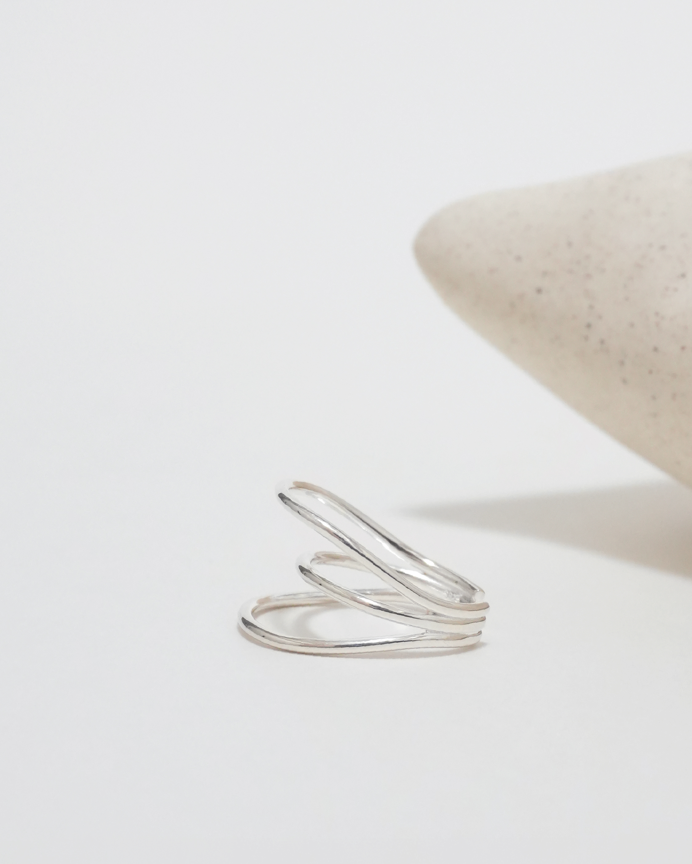 Elegant Arc Layered Ring