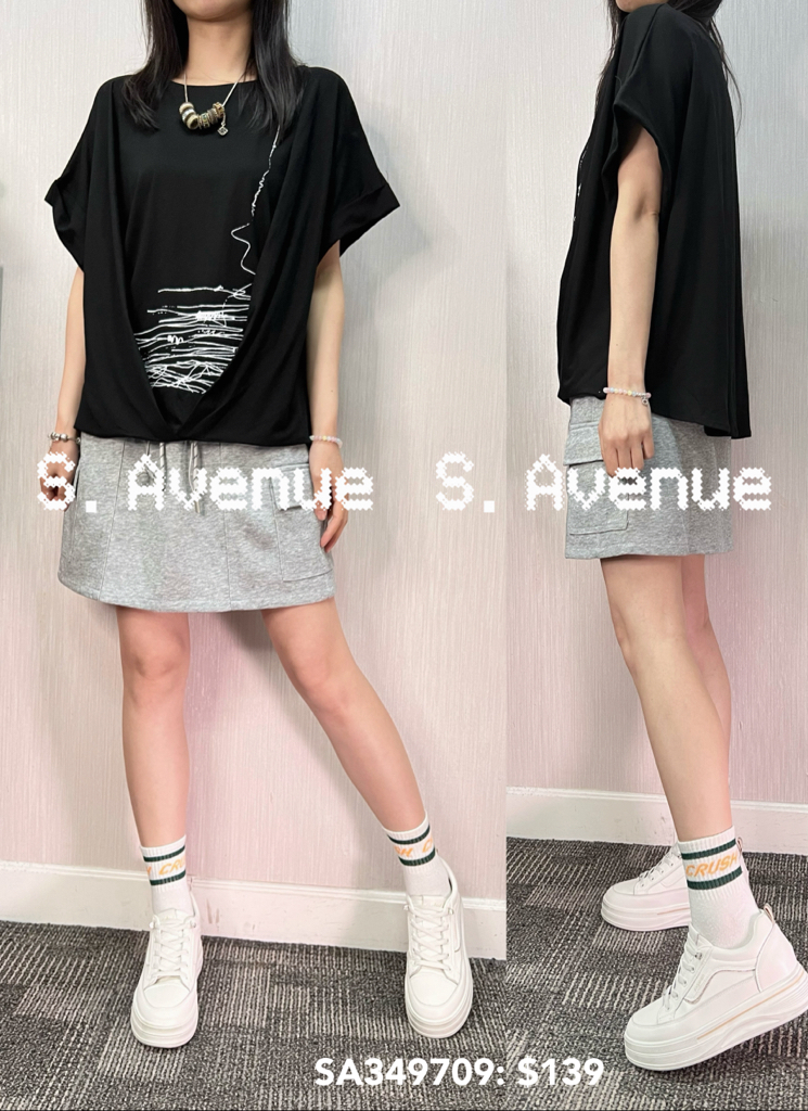 SA349709: 短袖前圖案有撍tee