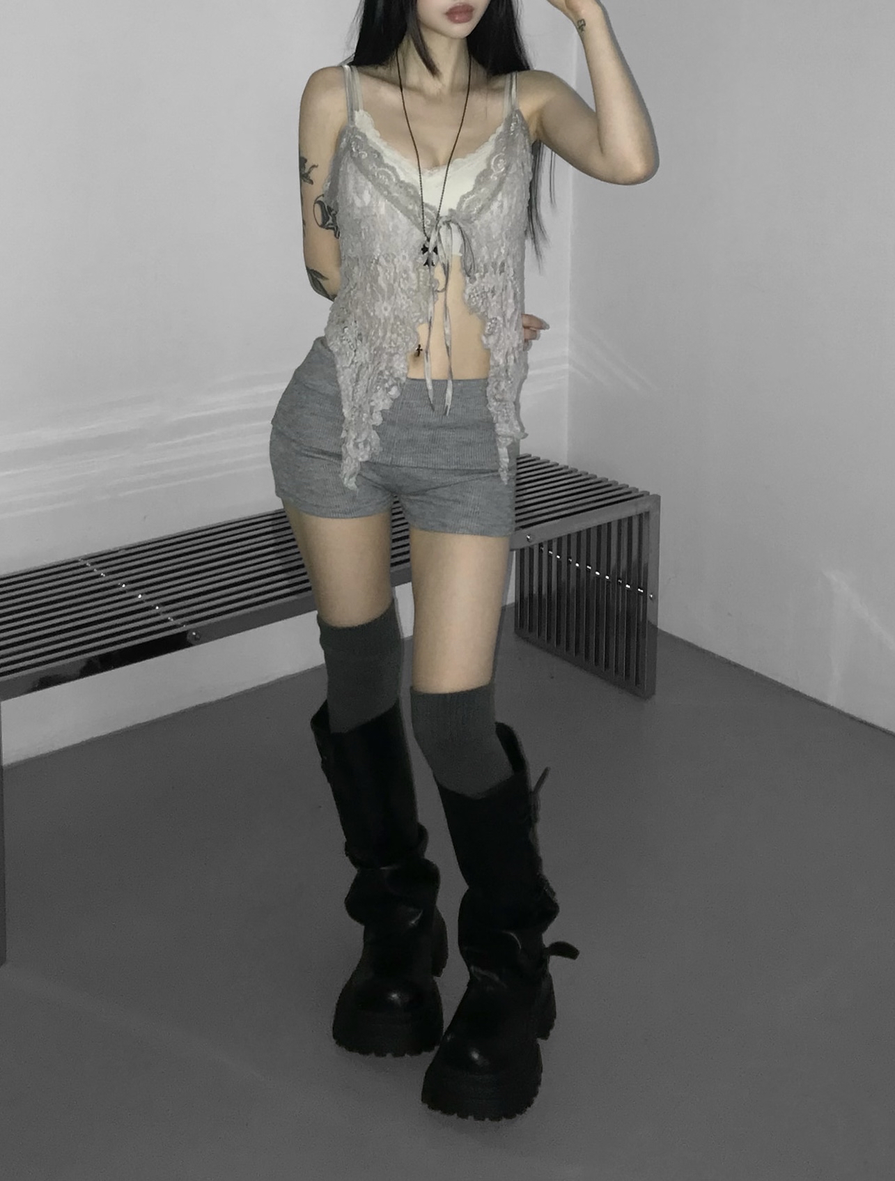 Knit Foldover Waist Mini Shorts