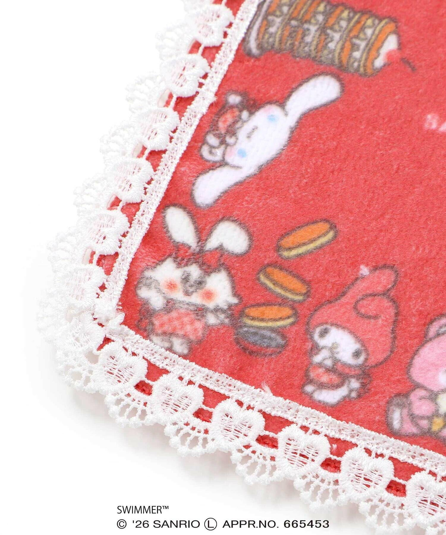 🇯🇵預訂 日本直送🇯🇵Slap Slip x Swimmer x Sanrio系列四色人物圖案蕾絲花邊毛巾手巾手帕