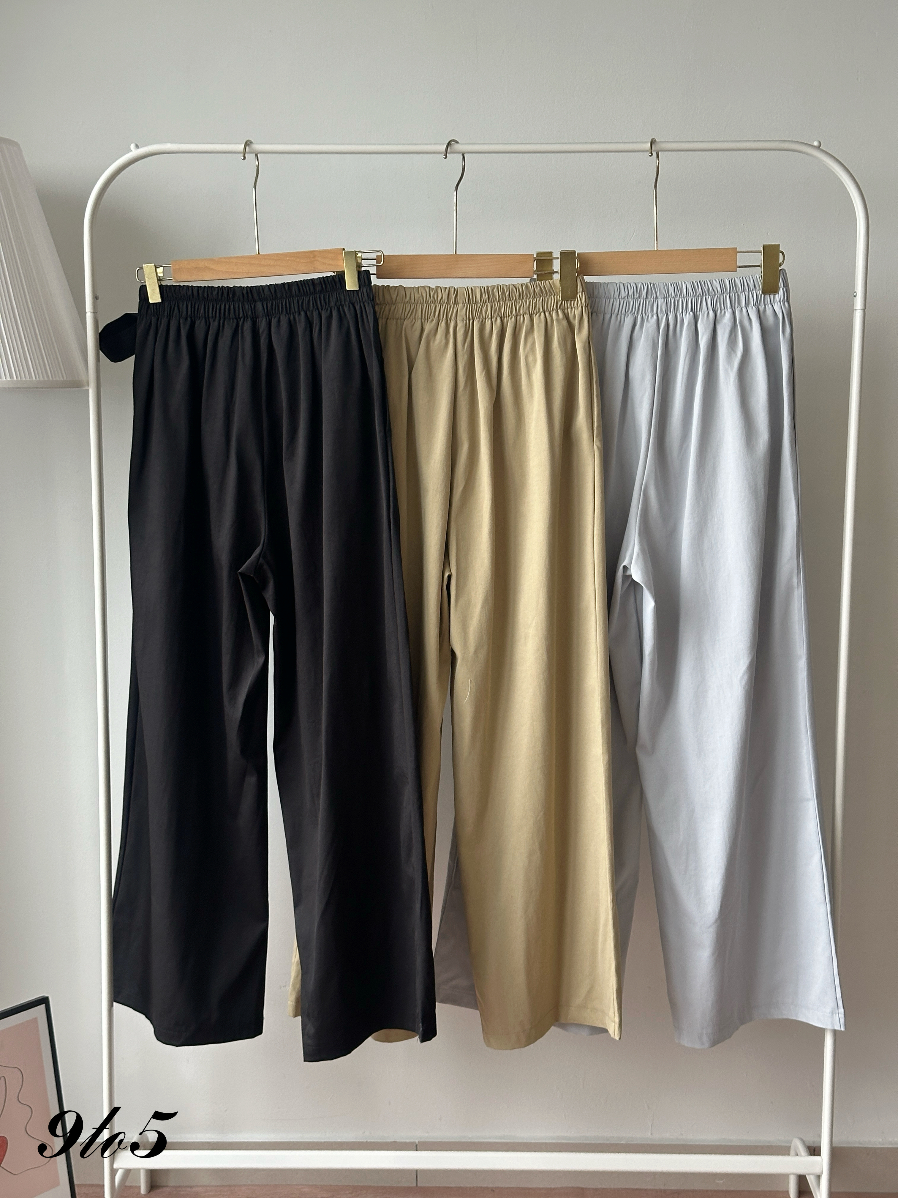 S1976 Side-tie Wide Leg Pants - 3 Colors 