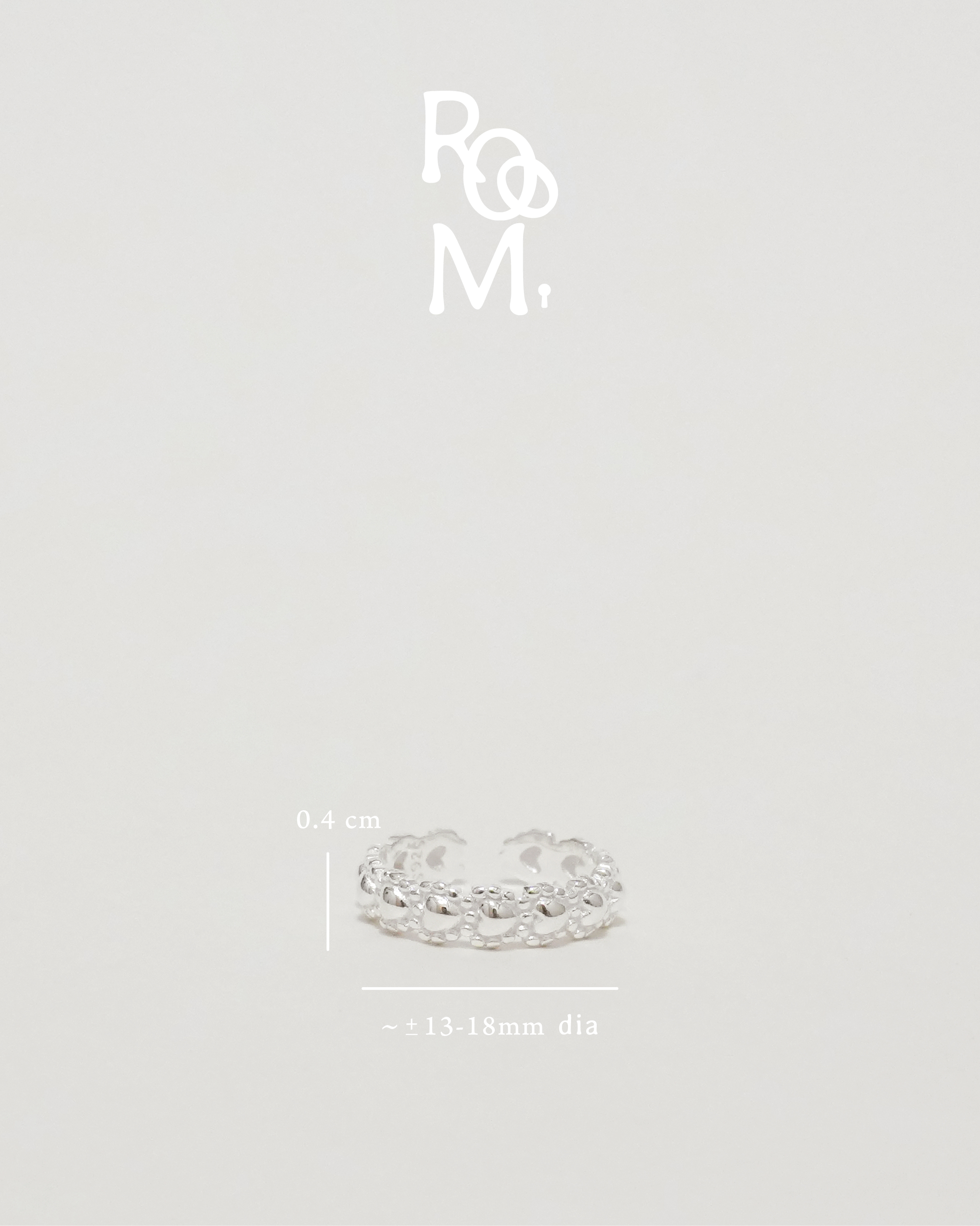 Cloud-Bead Heart Ring