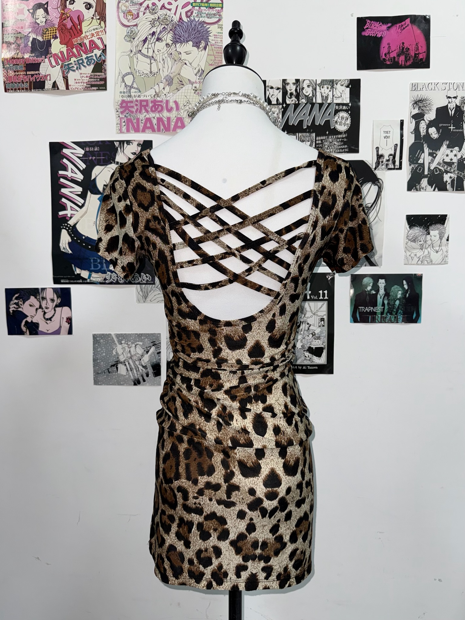 Leopard Print Twist Front Mini Dress