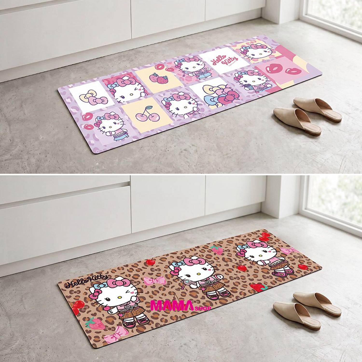 台灣直送Hello Kitty 豹紋廚房止滑墊 