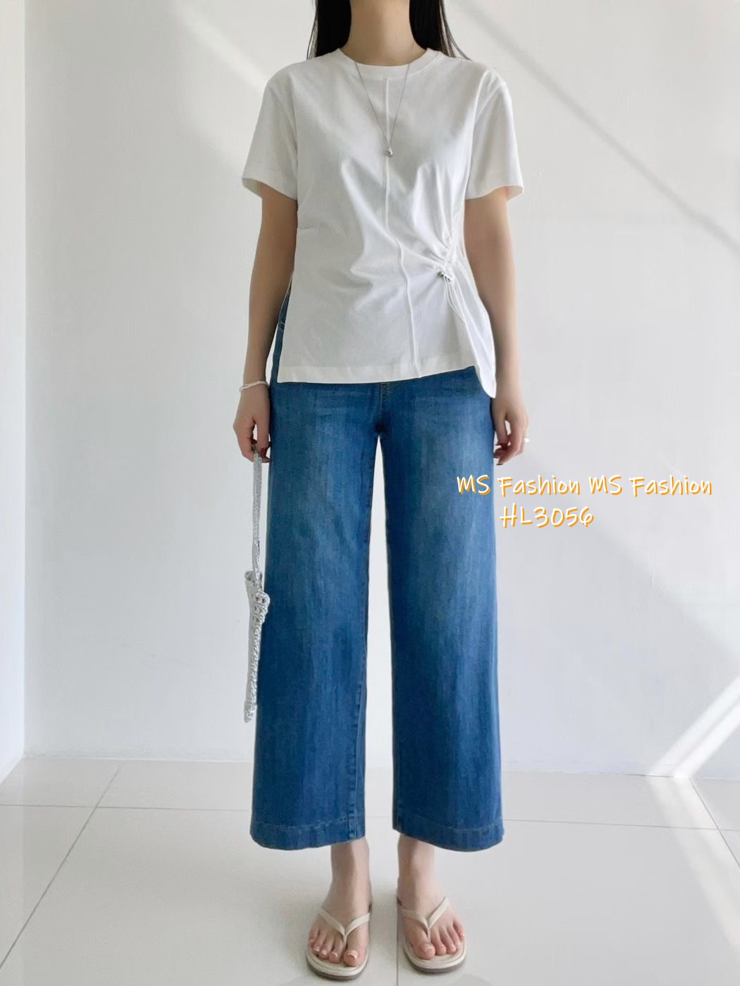 HL3056 韓國🌼Howluk全橡筋腰闊筒牛