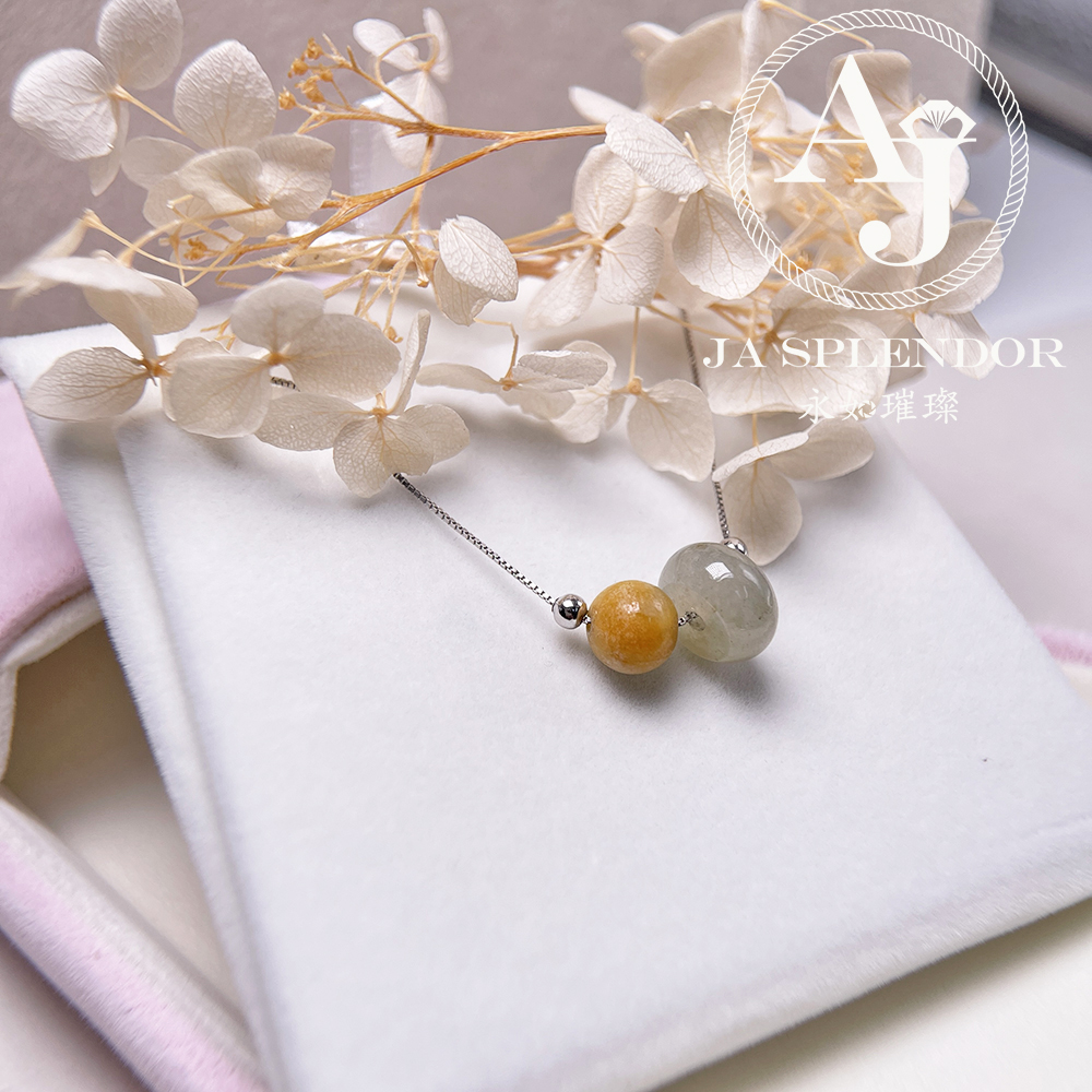 D-04E 天然翡翠A玉 招財幸運純銀項鏈