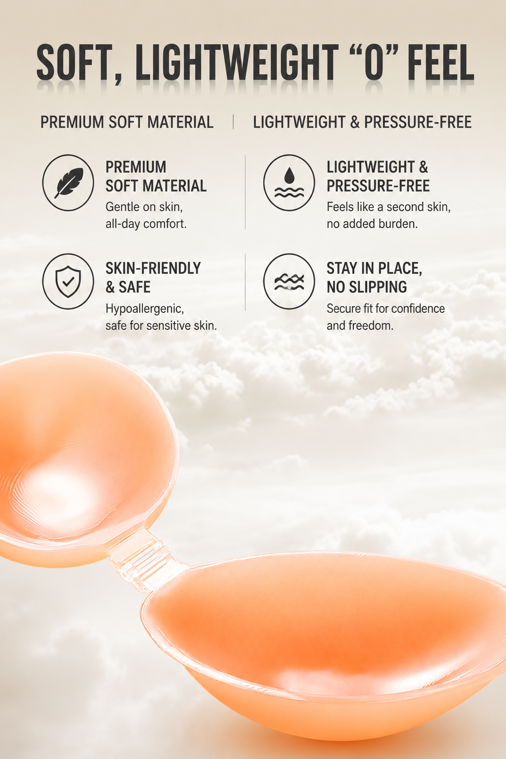 NB002 Invisible Lift Silicone Bra