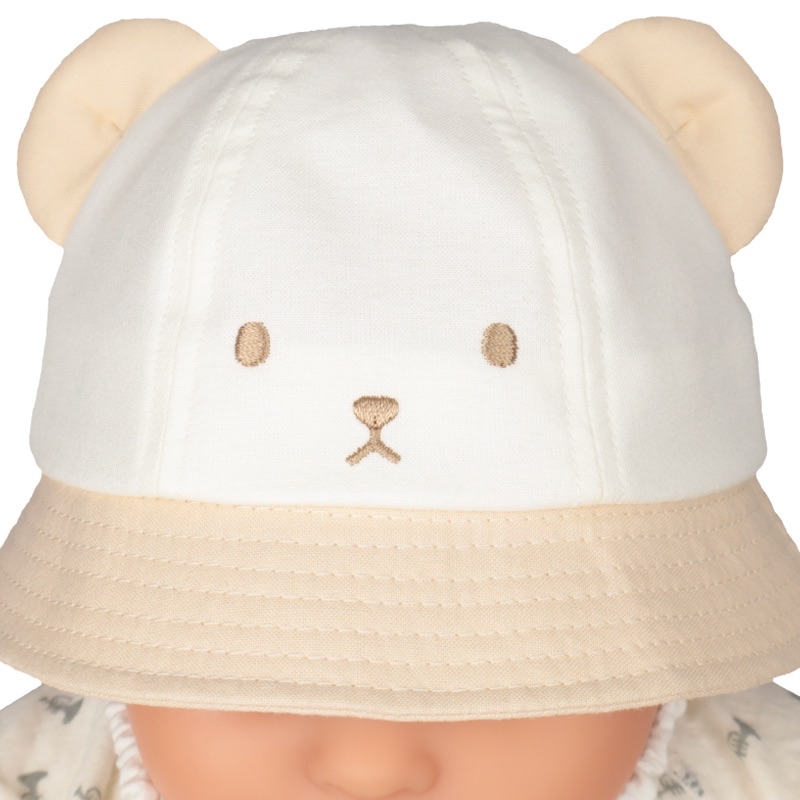 🈹限時特價🇯🇵預訂 日本直送🇯🇵日本製拼色立體熊耳朵嬰幼兒帽防UV