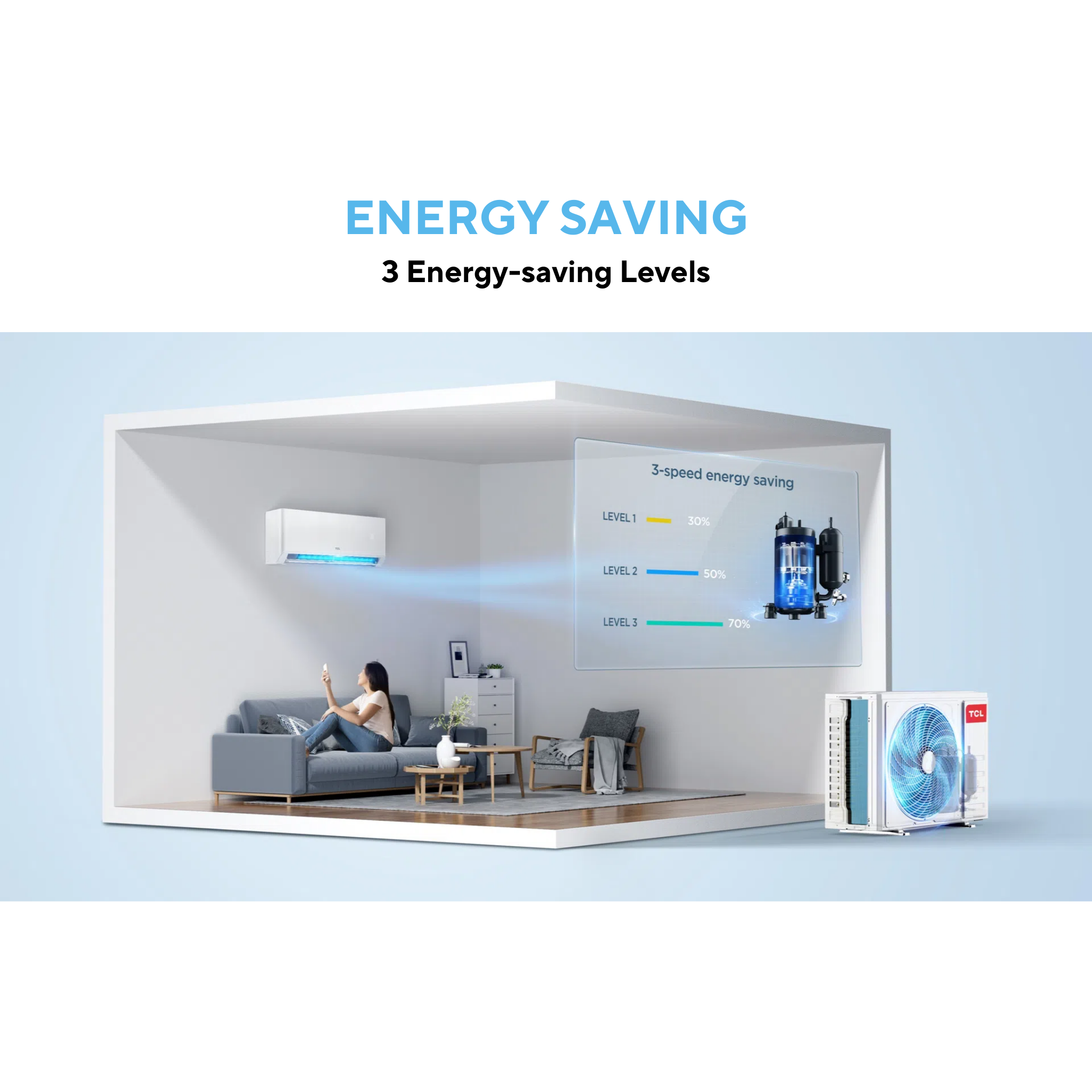 TCL 1.5HP Gentle Cool Pro Series Inverter Air Conditioner (TAC-13CSD/TPH21I)