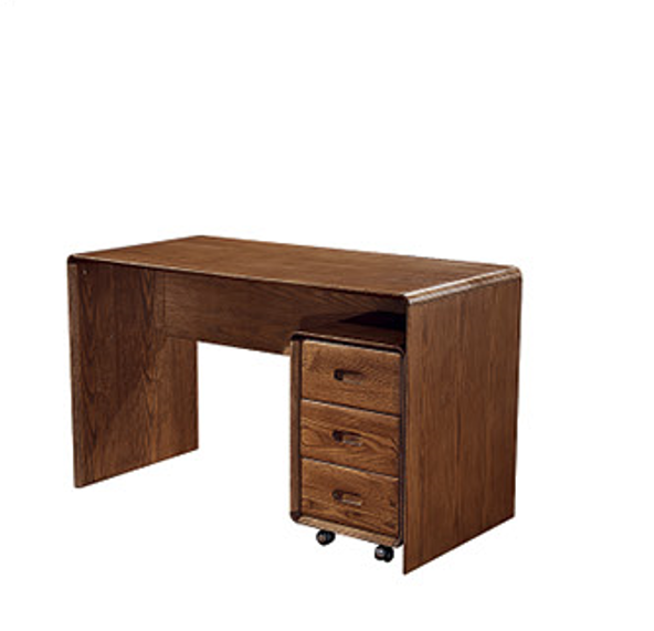 實木書枱連三層式抽屜櫃