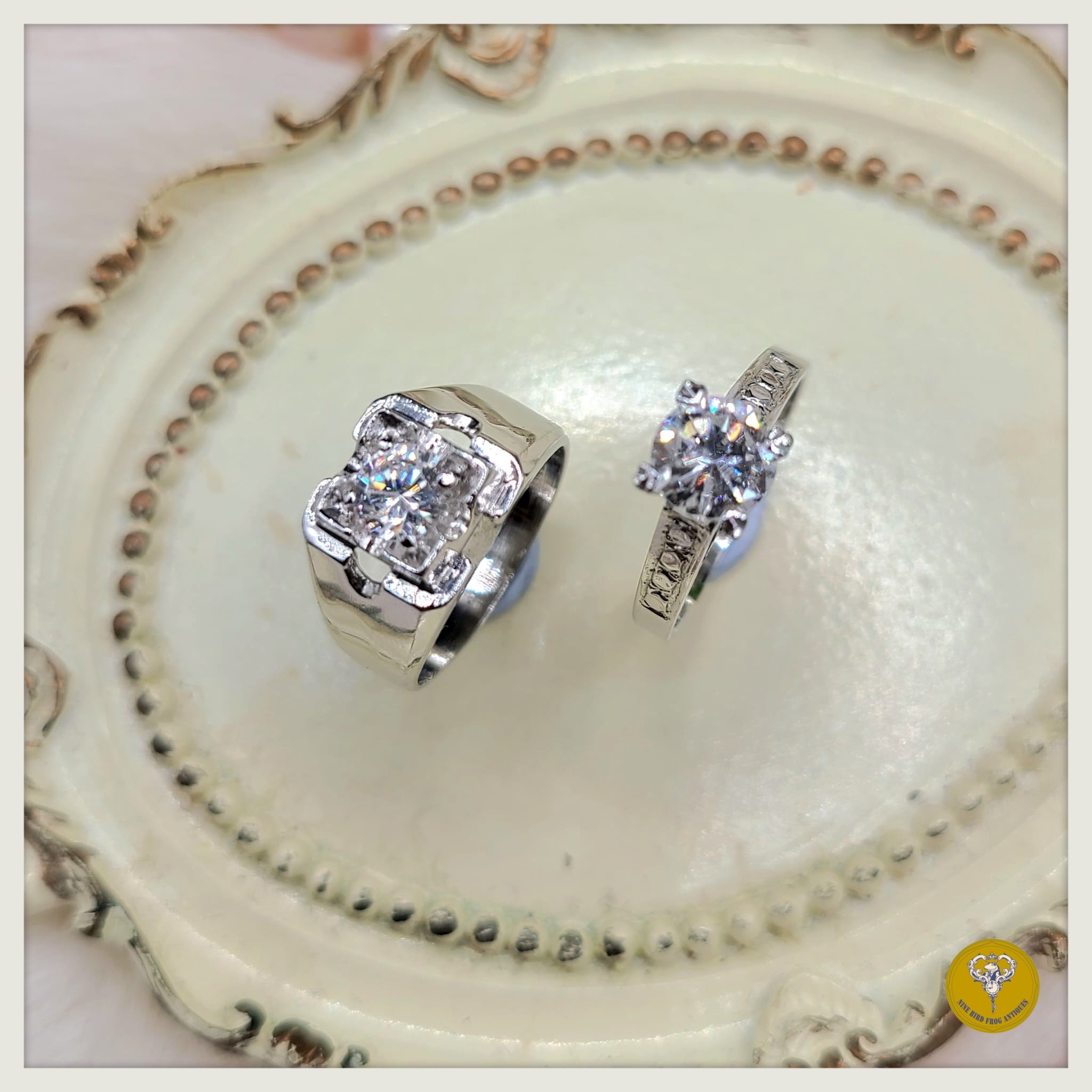 80年代仿鑽石包金對戒