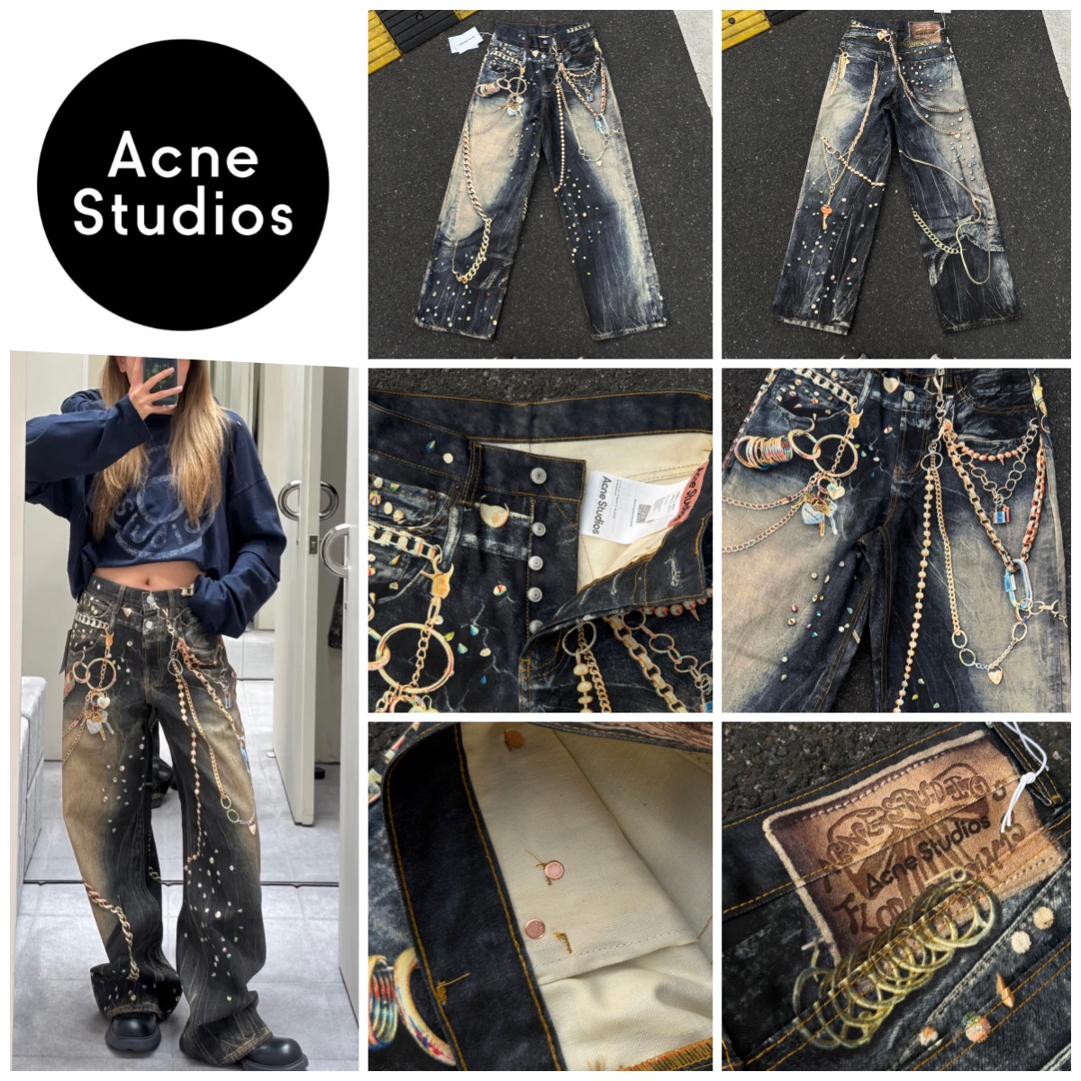 Acne Studios 馬年限定錯覺畫印花牛仔褲