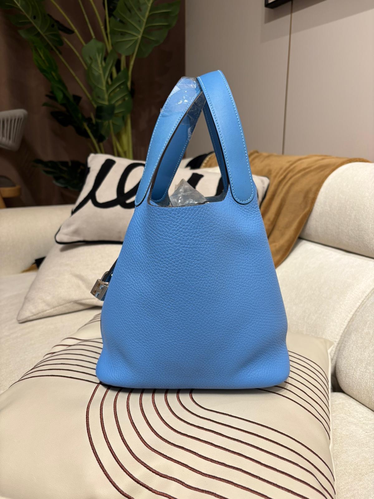 Hermes picotin 22,blue paradise 100%Authentic,98%new ✅KEY LOCKPAD ✅dust bag✅BOX 
