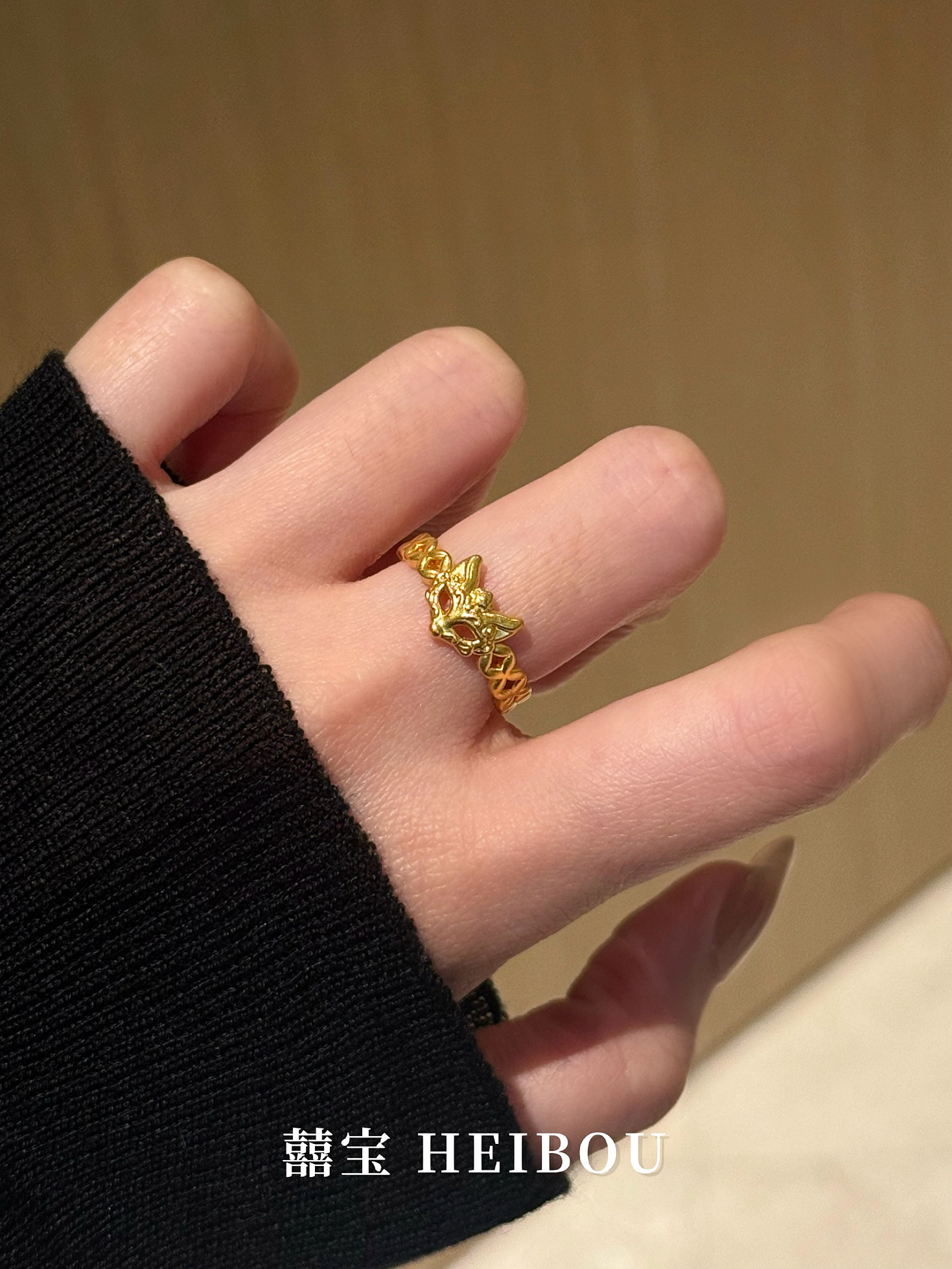 【无氢5D】铜钱狐面戒指