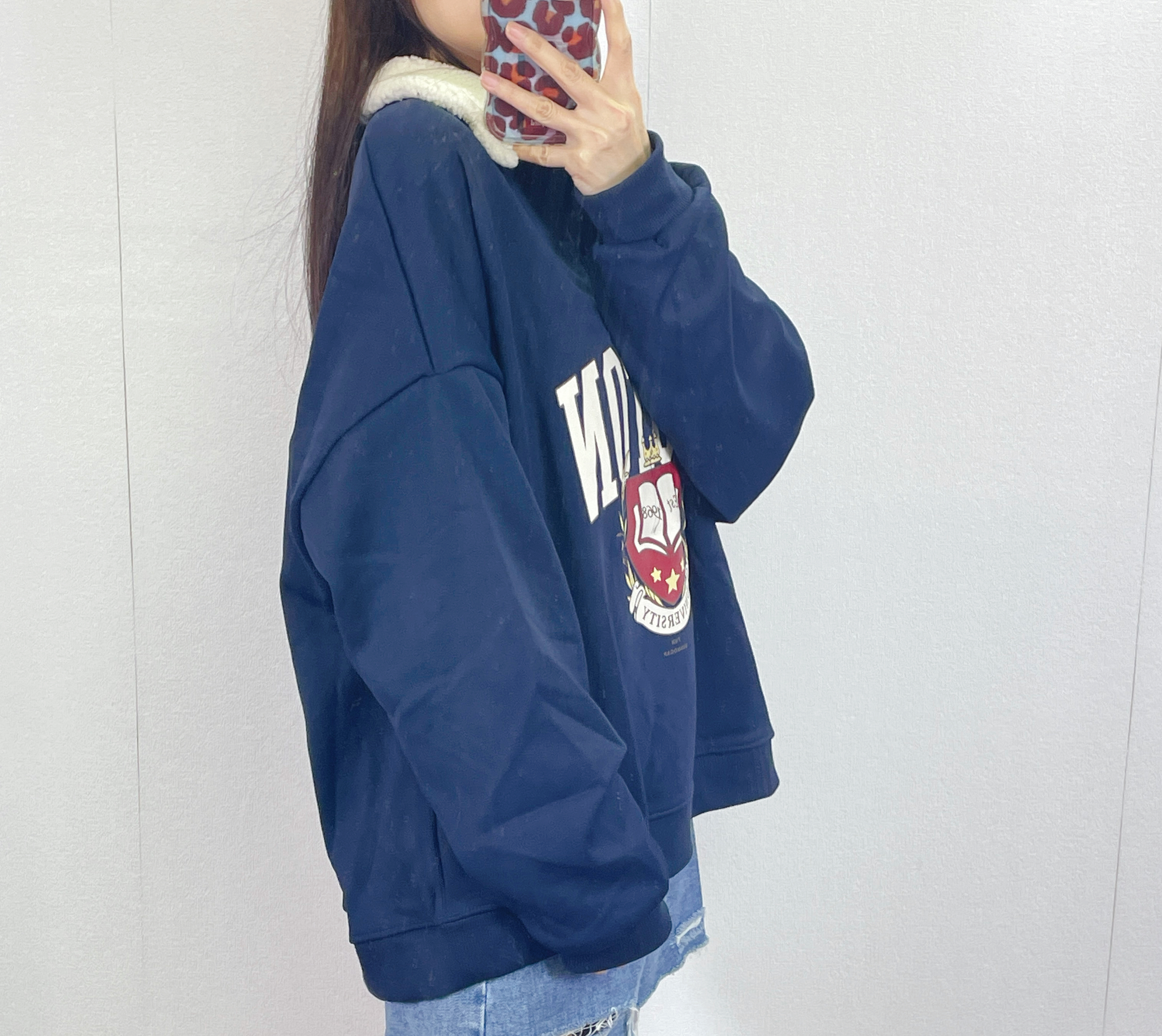 K5539 薄絨底X羊羔毛領衛衣