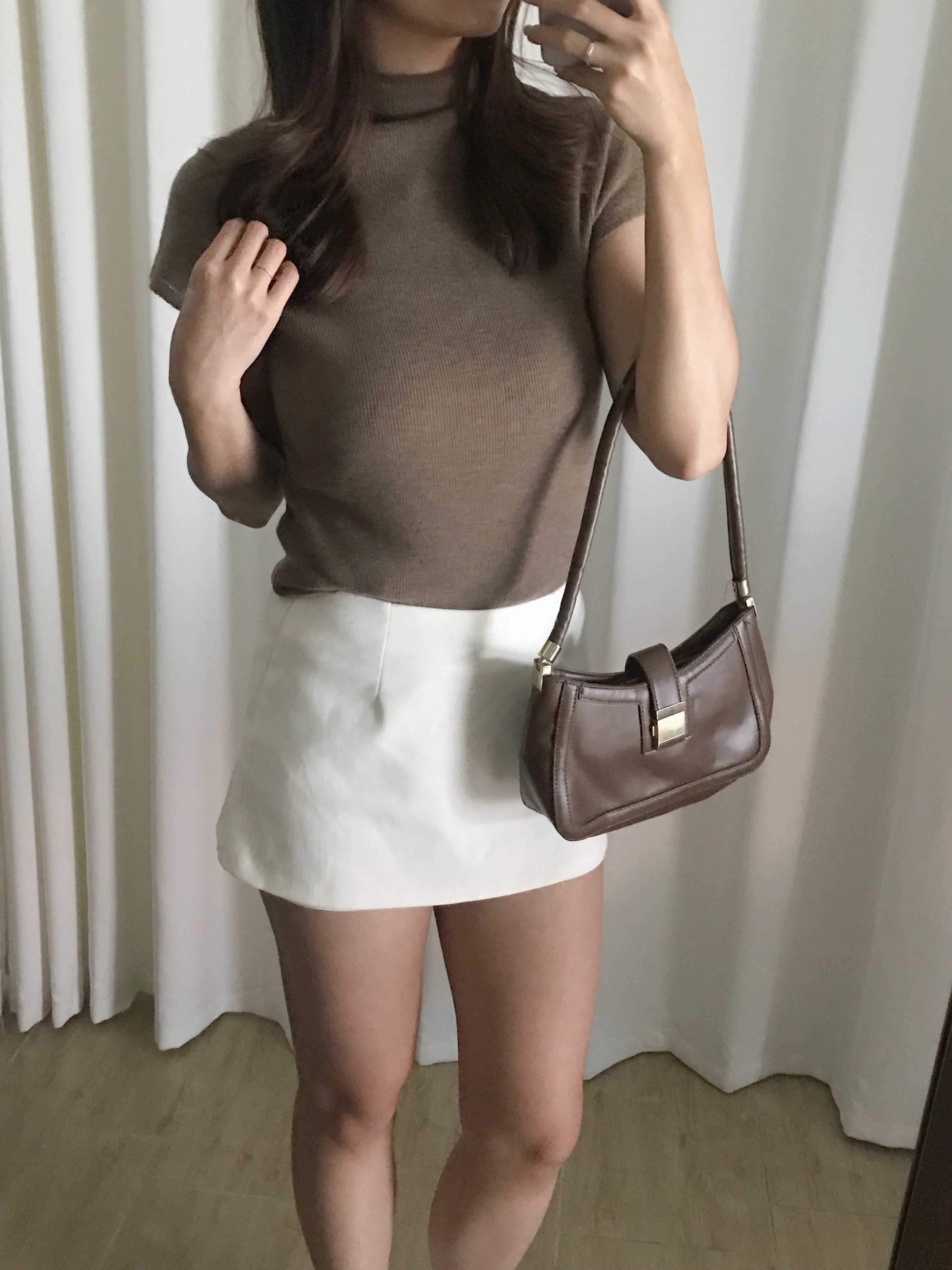 溫柔半高領針織短袖上衣(五色入)