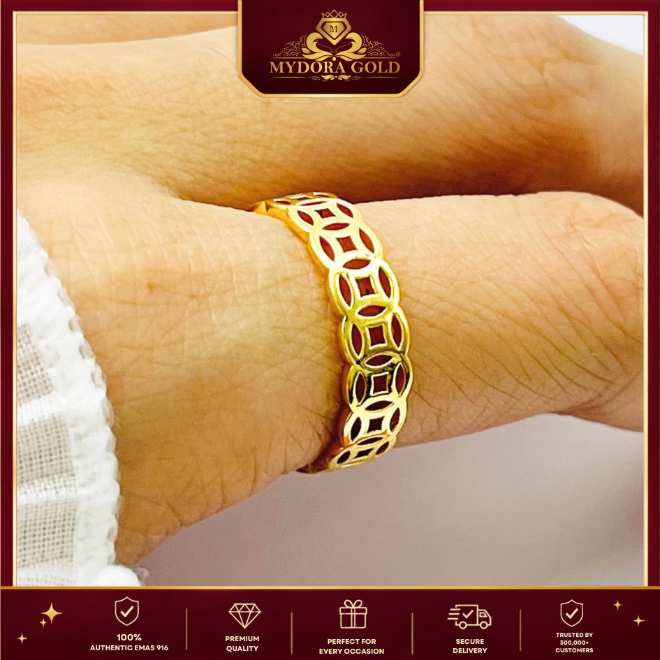 MYDORA Cincin Belah Rotan Money Catcher(5G) l EMAS 916/22K