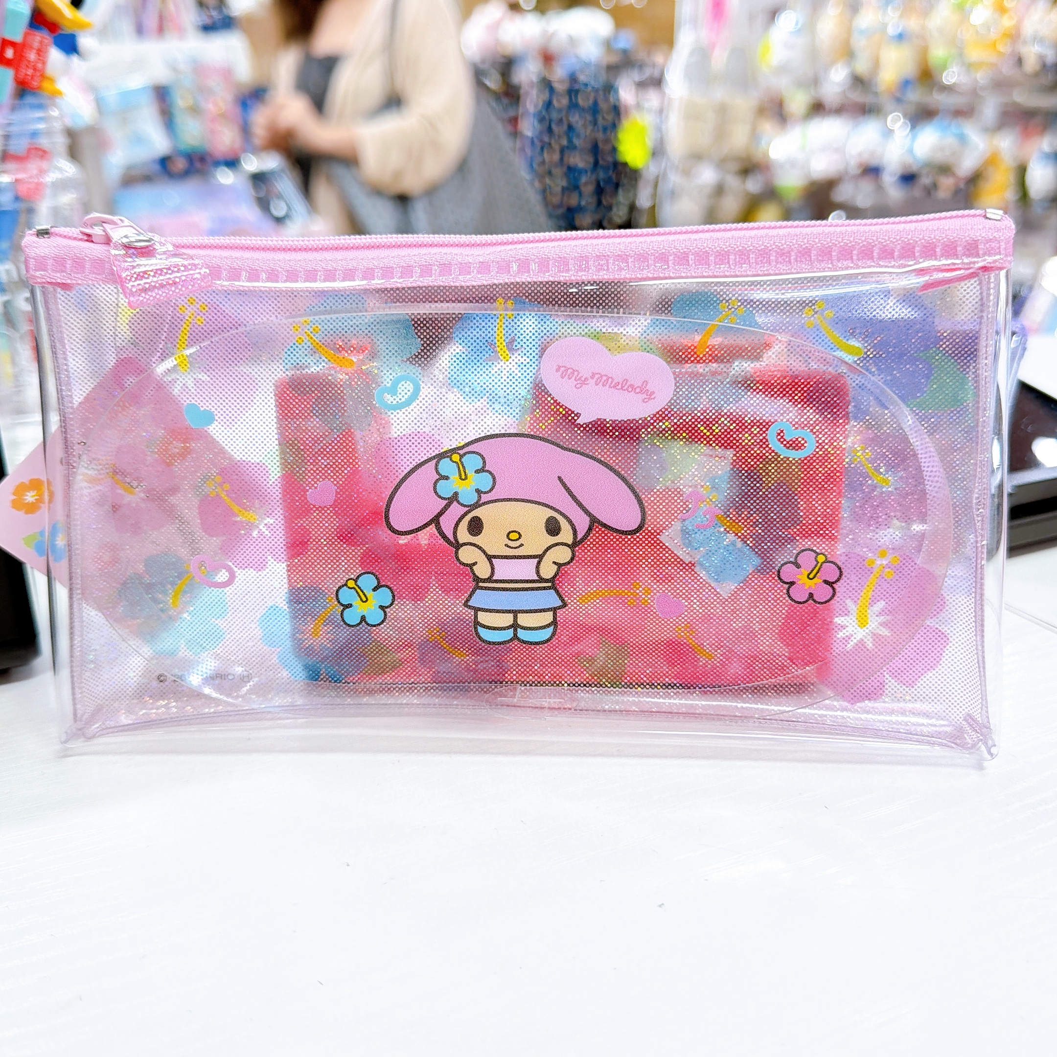 日本直送Sanrio 夏天黑皮系列透明筆袋