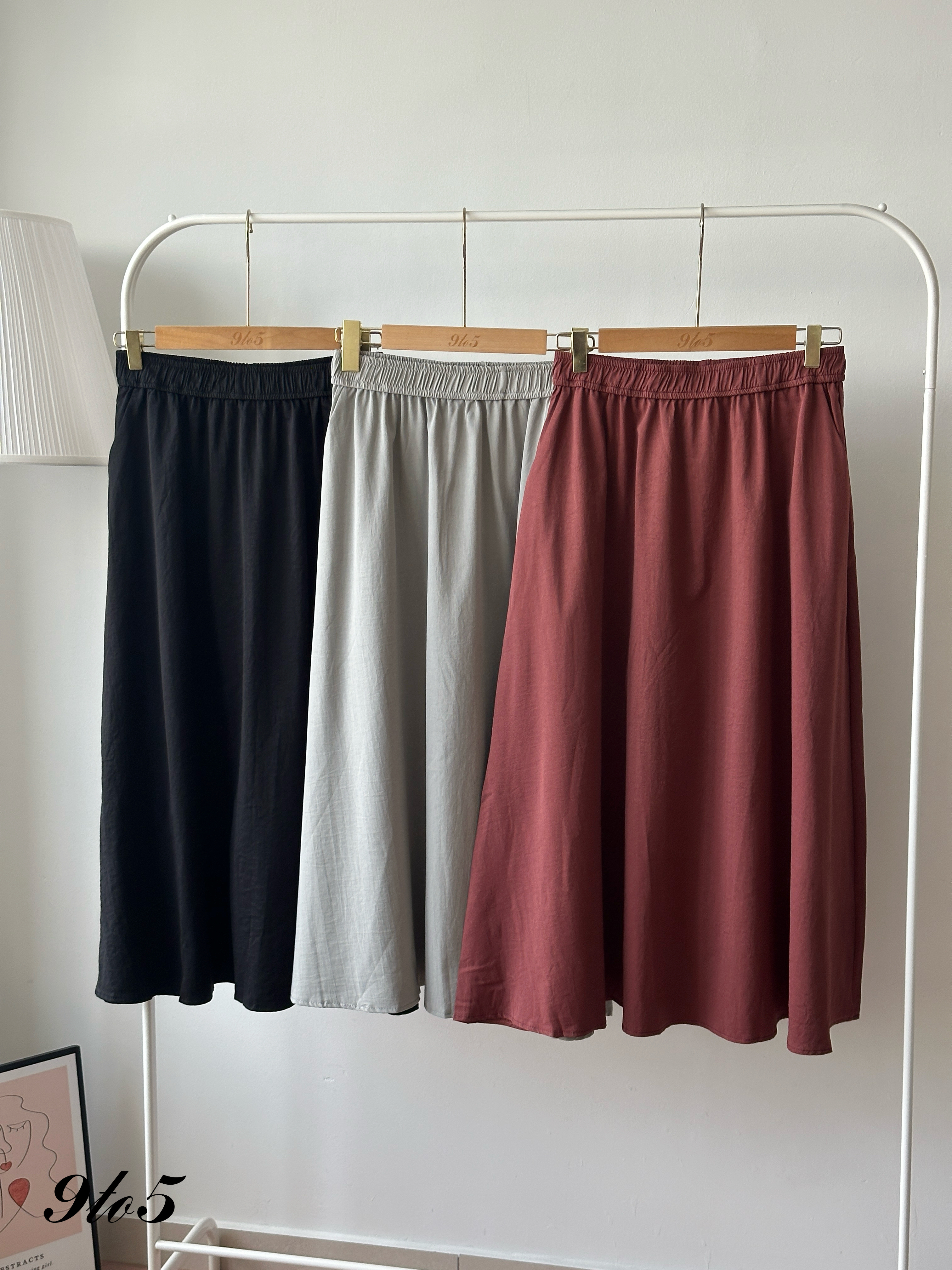 S1959 A Line Maxi Skirt - 5 Colors 