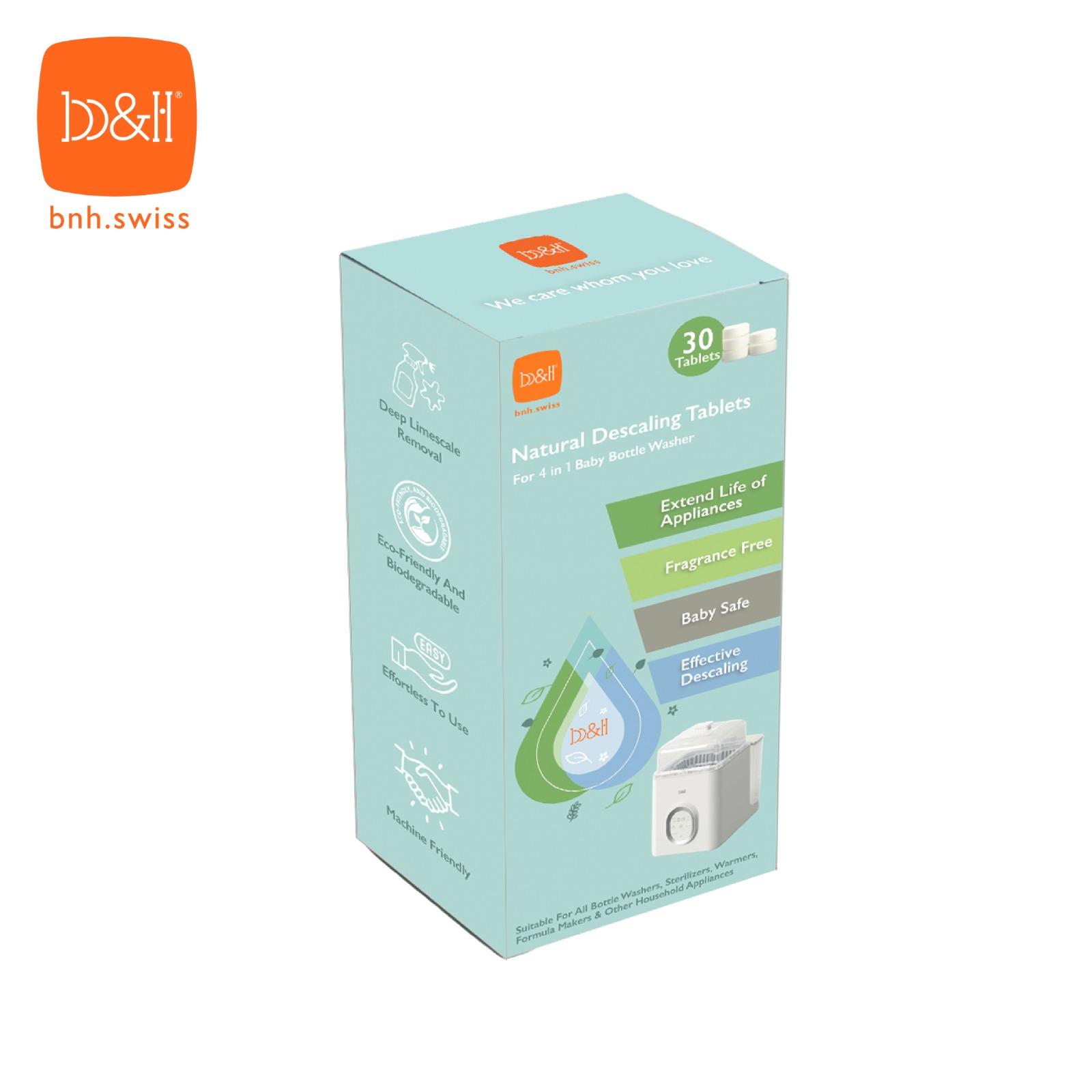 b&h 奶瓶清洗機專用天然除垢片(30粒)