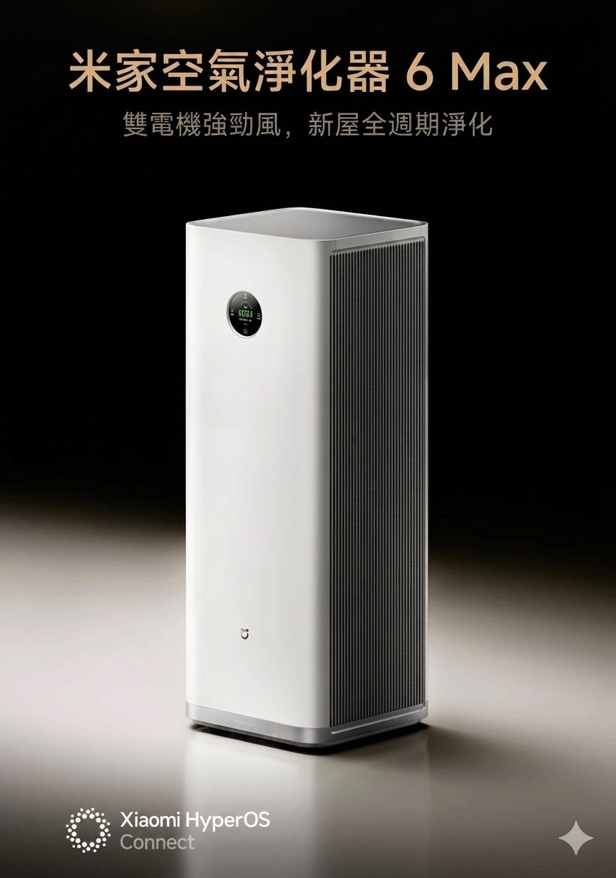 小米 米家空氣淨化器 空氣清新機 6 max 香港三腳插頭 (預購產品)